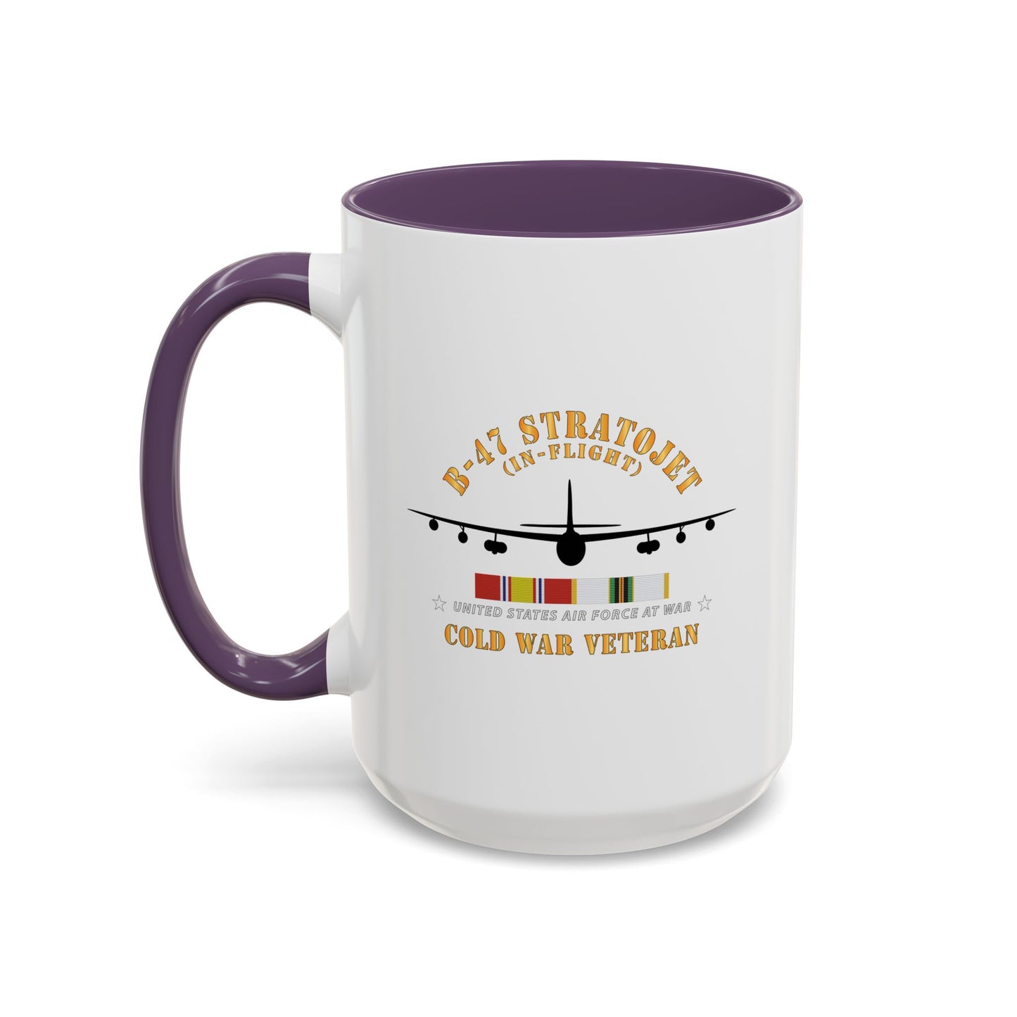 Accent Coffee Mug (11oz & 15oz) - USAF - B-47 Stratojet - In Flt - Silhouette - Cold War Veteran X 300