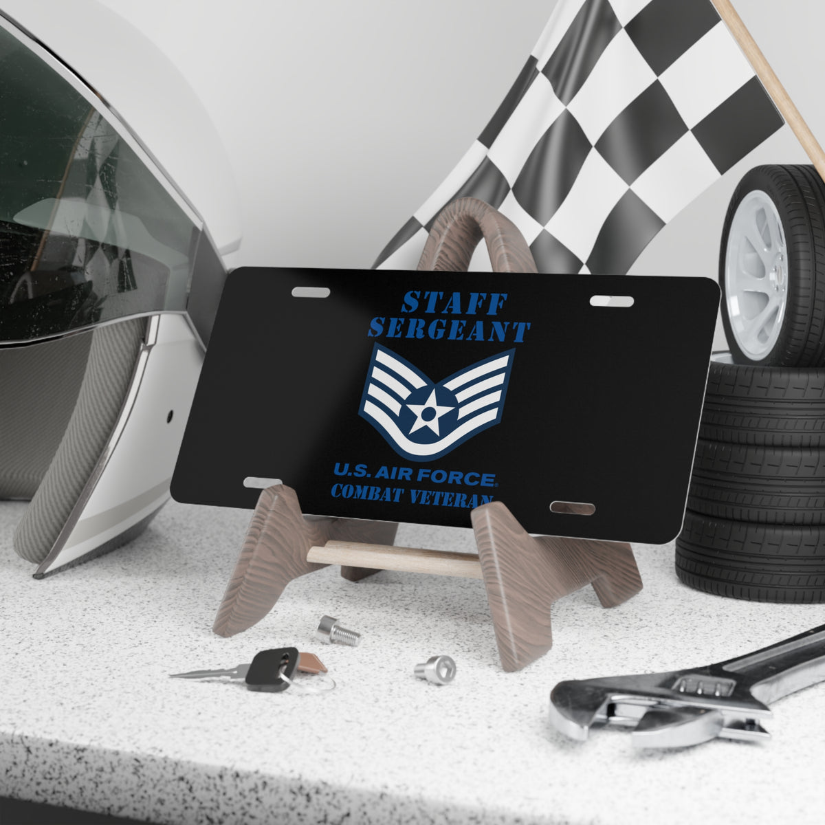 License Plate - USAF - Staff Sergeant (E5) - 2020 - Combat Veteran