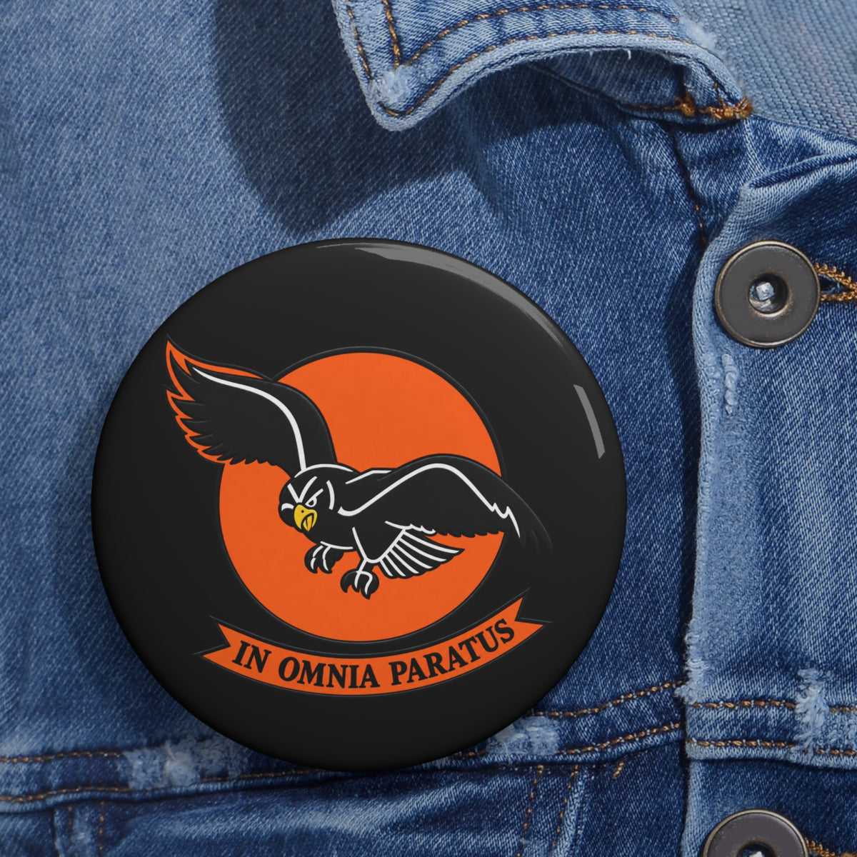 Custom Pin Button - 98th Fighter-Interceptor Squadron - SSI - wo Txt - 3D - Transparent