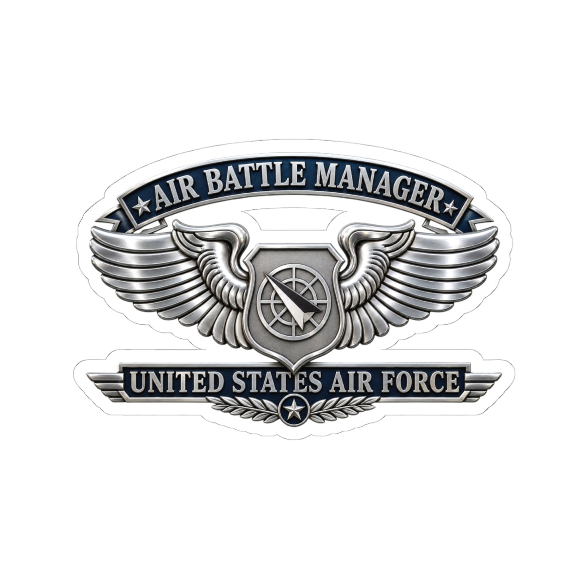 Kiss-Cut Stickers - USAF - Air Battle Manager Badge - United States Air Force- 3D - Enhanced