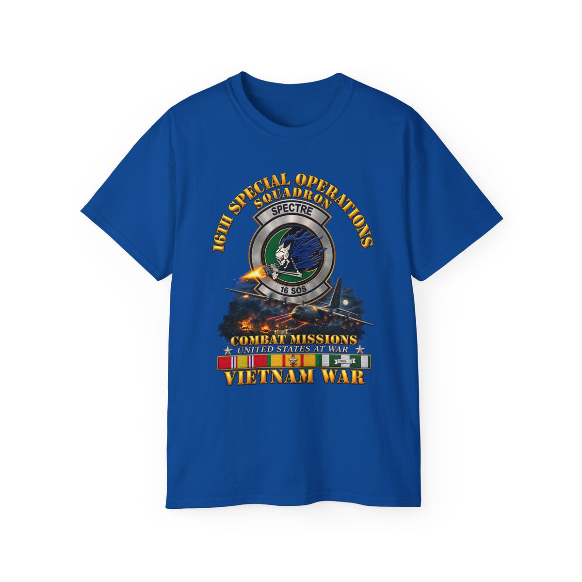 Unisex Ultra Cotton Tee - SOF - 16th SOS - Combat Missions w VN SVC - 3D - Enhanced