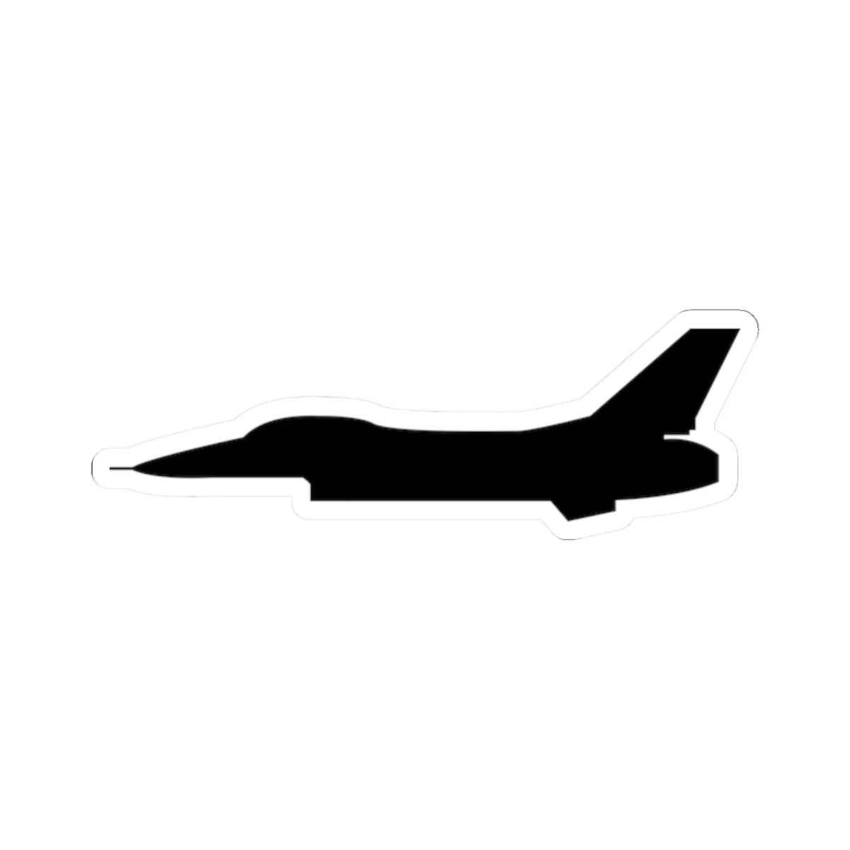 Kiss-Cut Stickers - Aircraft - F-16 - Side - Black - wo Txt X 300