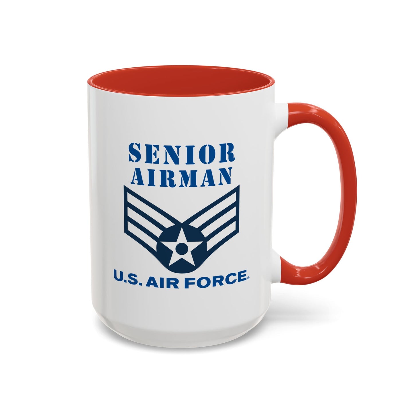 Accent Coffee Mug (11oz & 15oz) - USAF - Senior Airman (E4) - 2020 - US Air Force w Text X 300