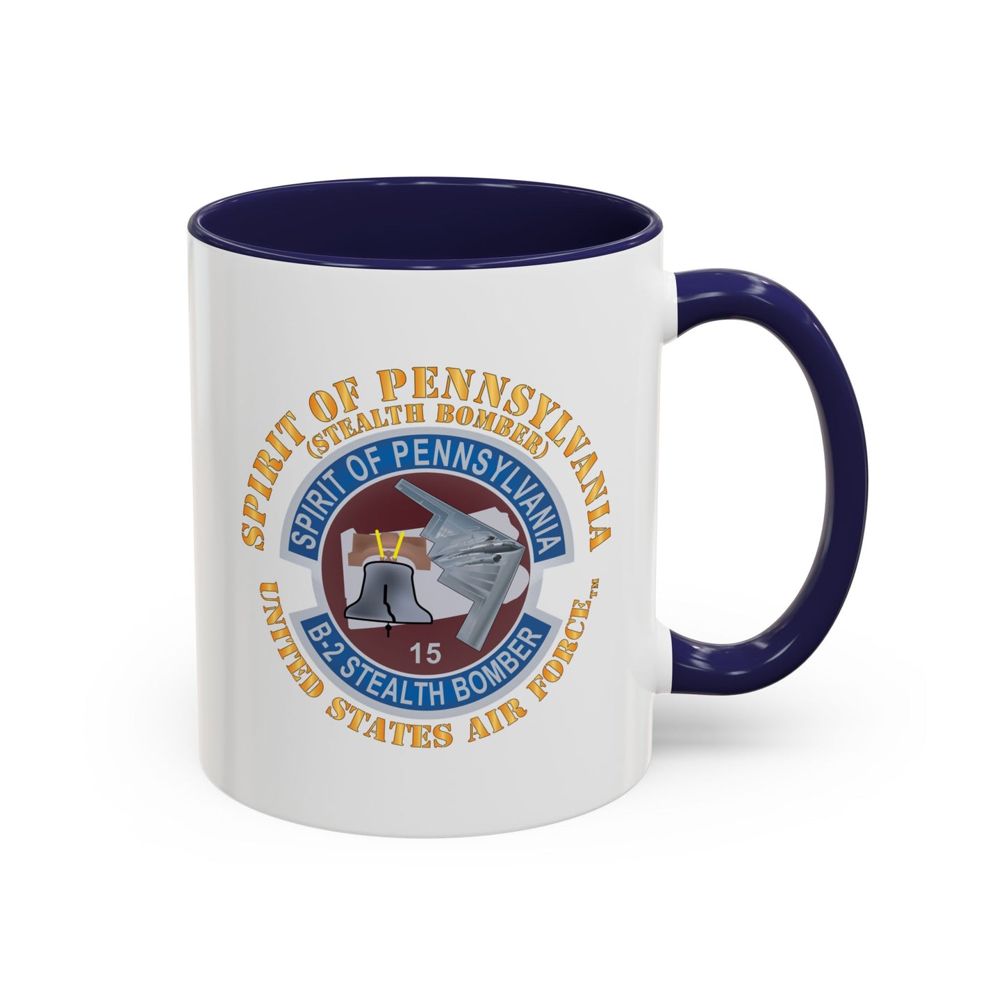 Accent Coffee Mug (11oz & 15oz) - USAF - B2 - Spirit of Pennsylvania Stealth Bomber X 300