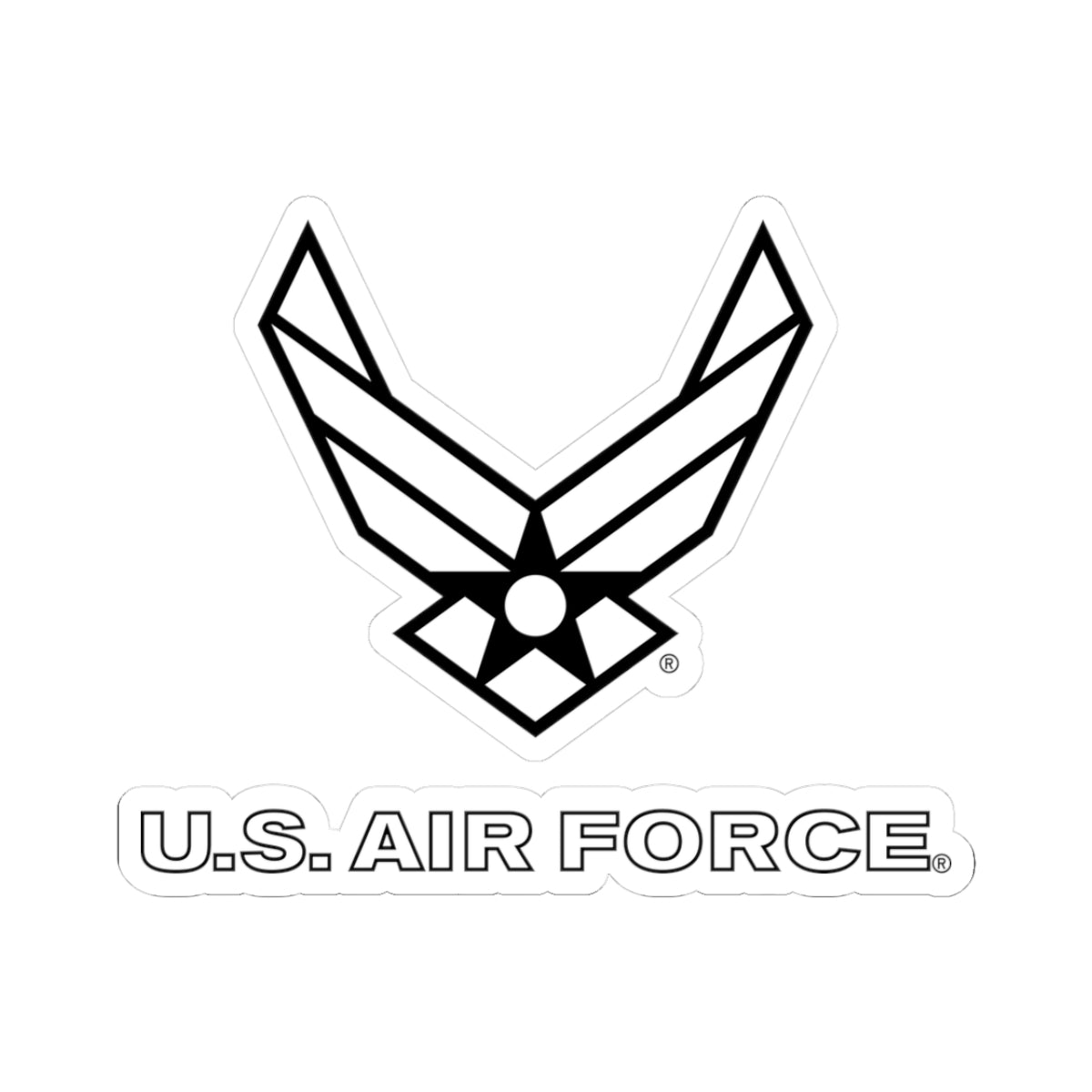 Kiss-Cut Stickers - USAF Logo, TM Txt - U S Air Force - LA