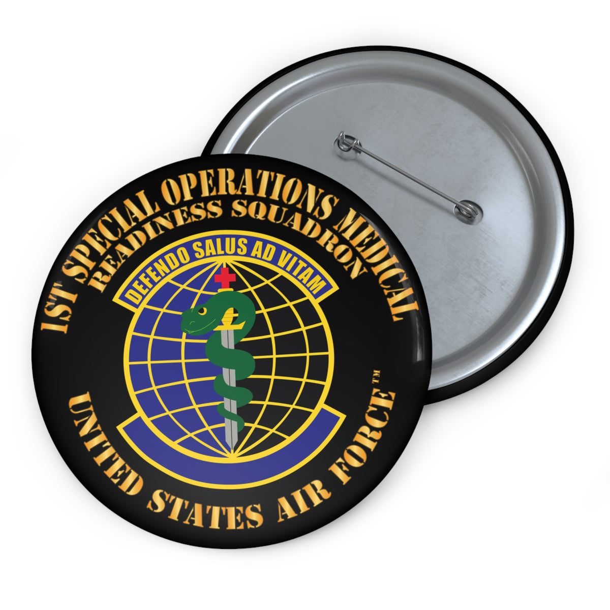Custom Pin Button - USAF -  1st Special Operations Medical Readiness Squadron