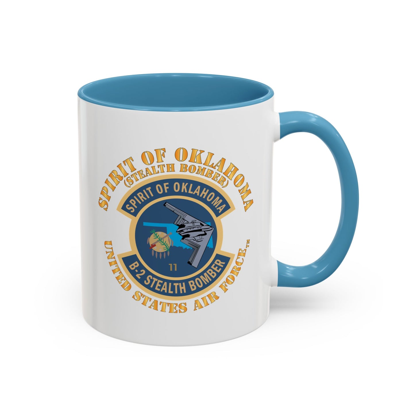Accent Coffee Mug (11oz & 15oz) - USAF - B2 - Spirit of Oklahoma - Stealth Bomber X 300