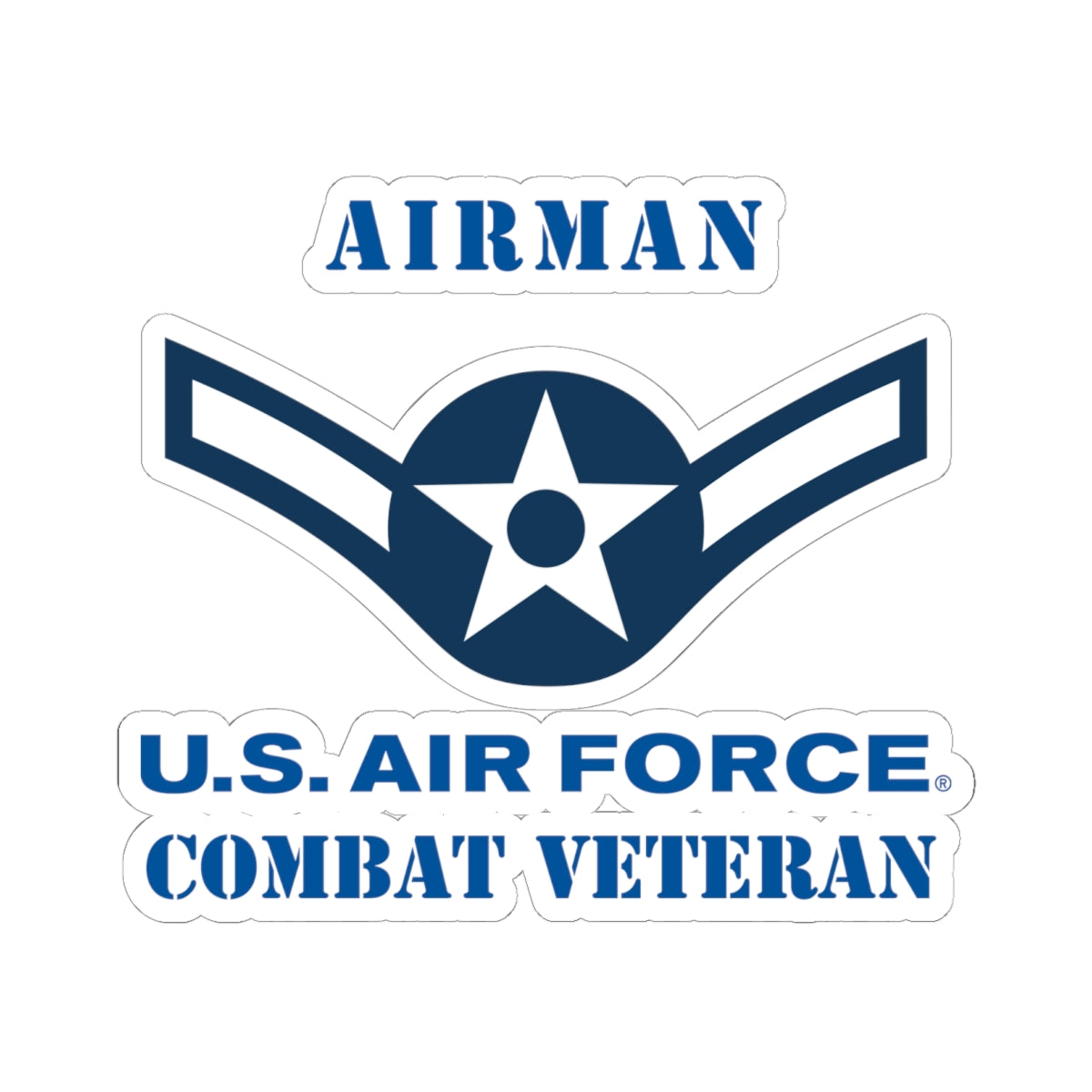 Kiss-Cut Stickers - USAF - Airman (E2) - 2020 - US Air Force - Combat Veteran