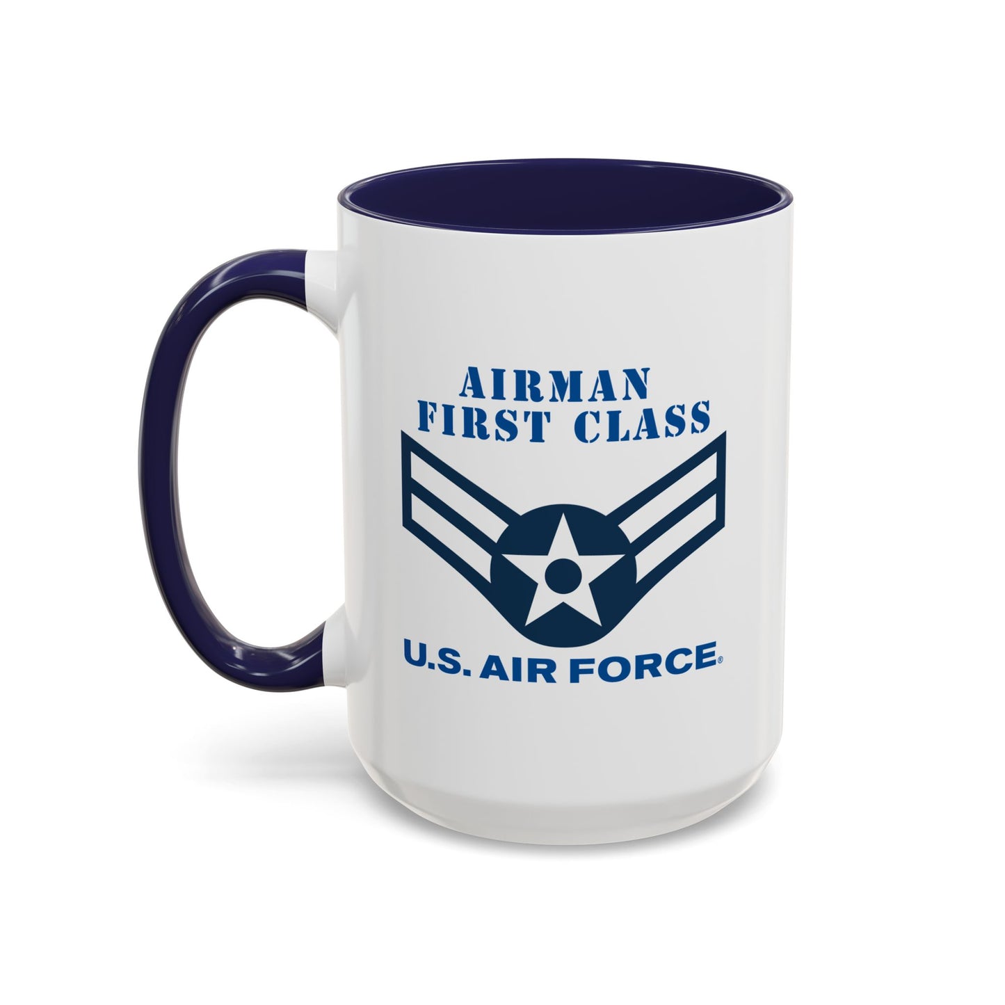 Accent Coffee Mug (11oz & 15oz) - USAF - Airman - First Class (E3) - 2020 - US Air Force w Text X 300