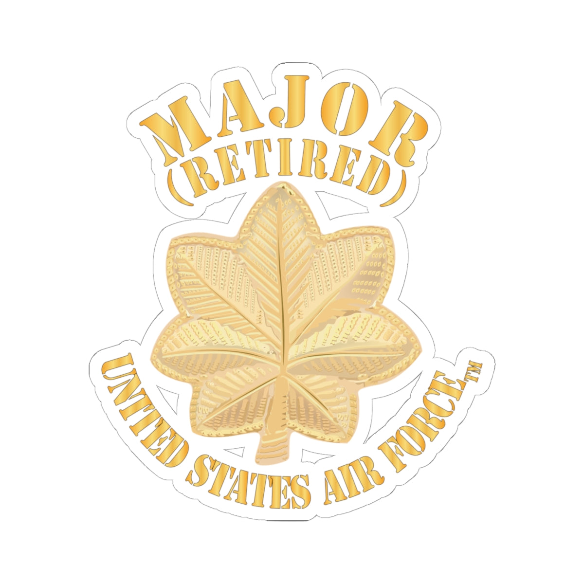 Kiss-Cut Stickers - USAF - Major - Retired X 300