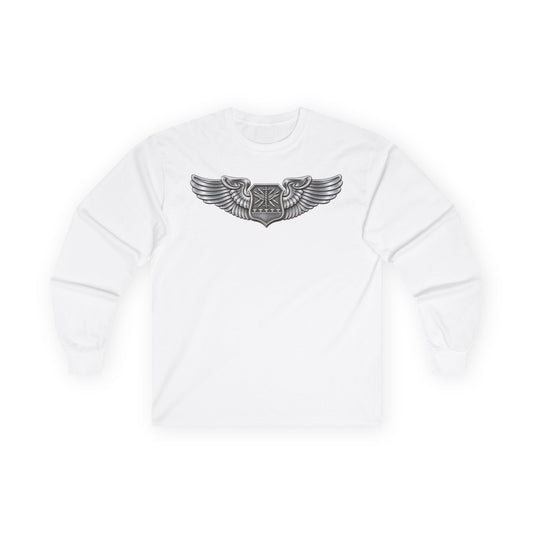 Unisex Ultra Cotton Long Sleeve Tee - USAF - Navigator, Combat Systems Officer, Observer Badge - 3D - Enhanced