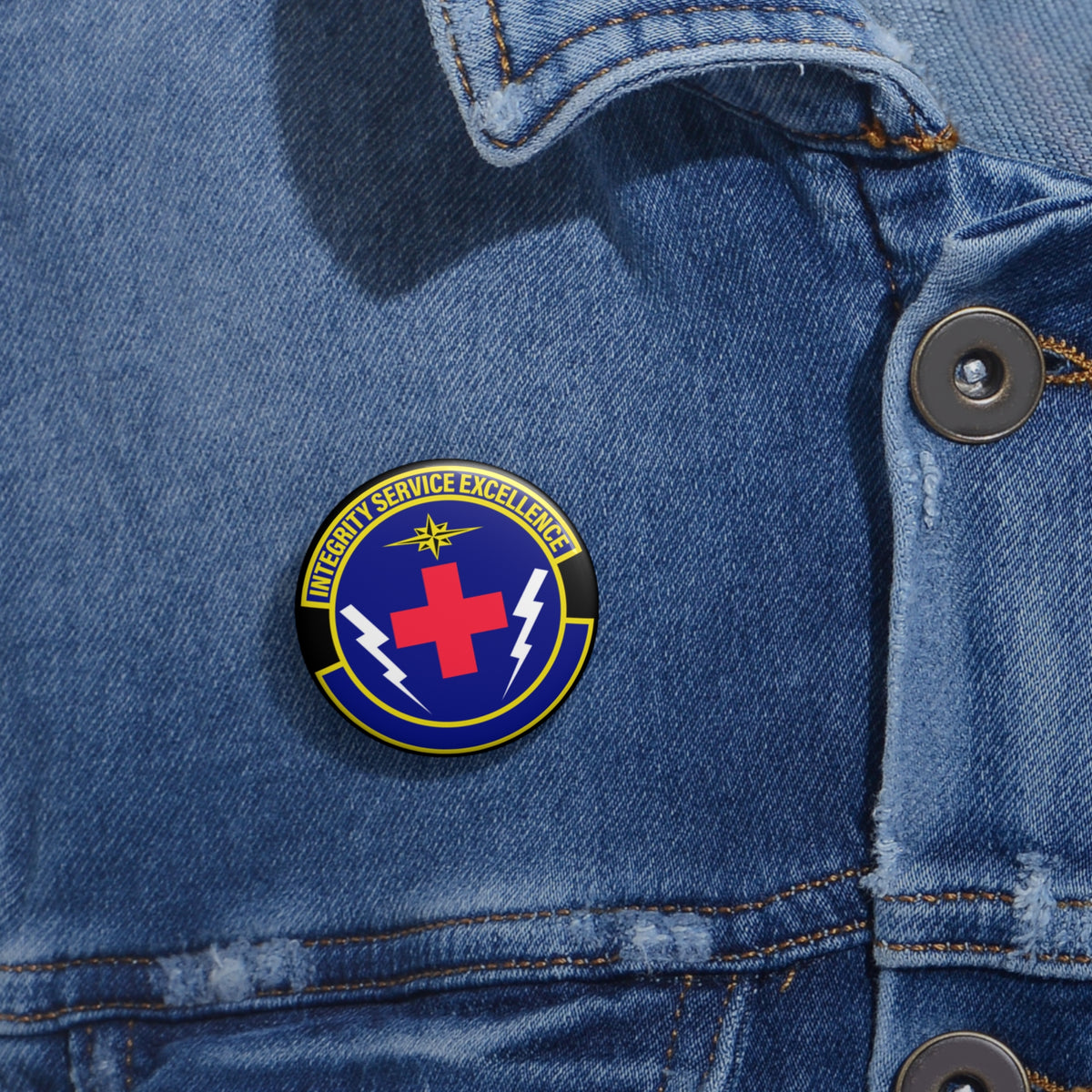 Custom Pin Button - USAF - 10th Healthcare Operations Sq wo txt