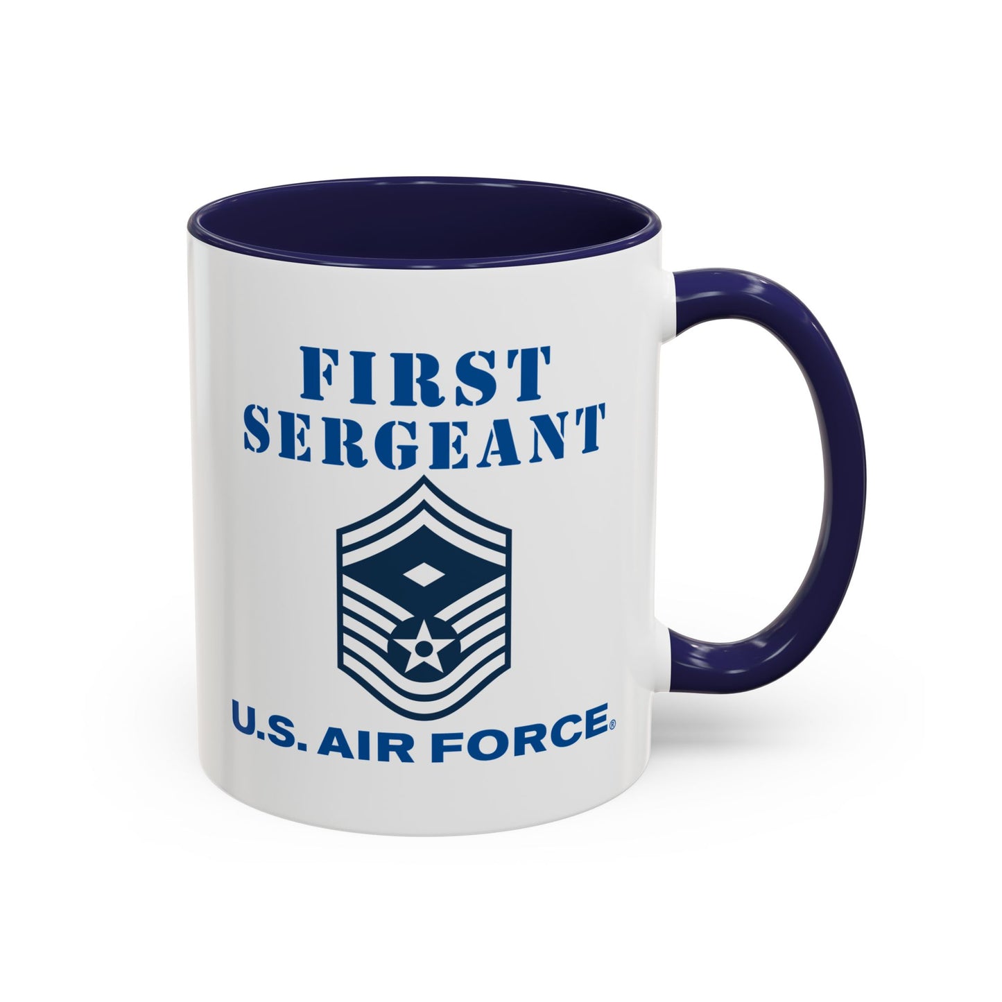 Accent Coffee Mug (11oz & 15oz) - USAF - First Sergeant (E8b) - 2020 - US Air Force w Text X 300