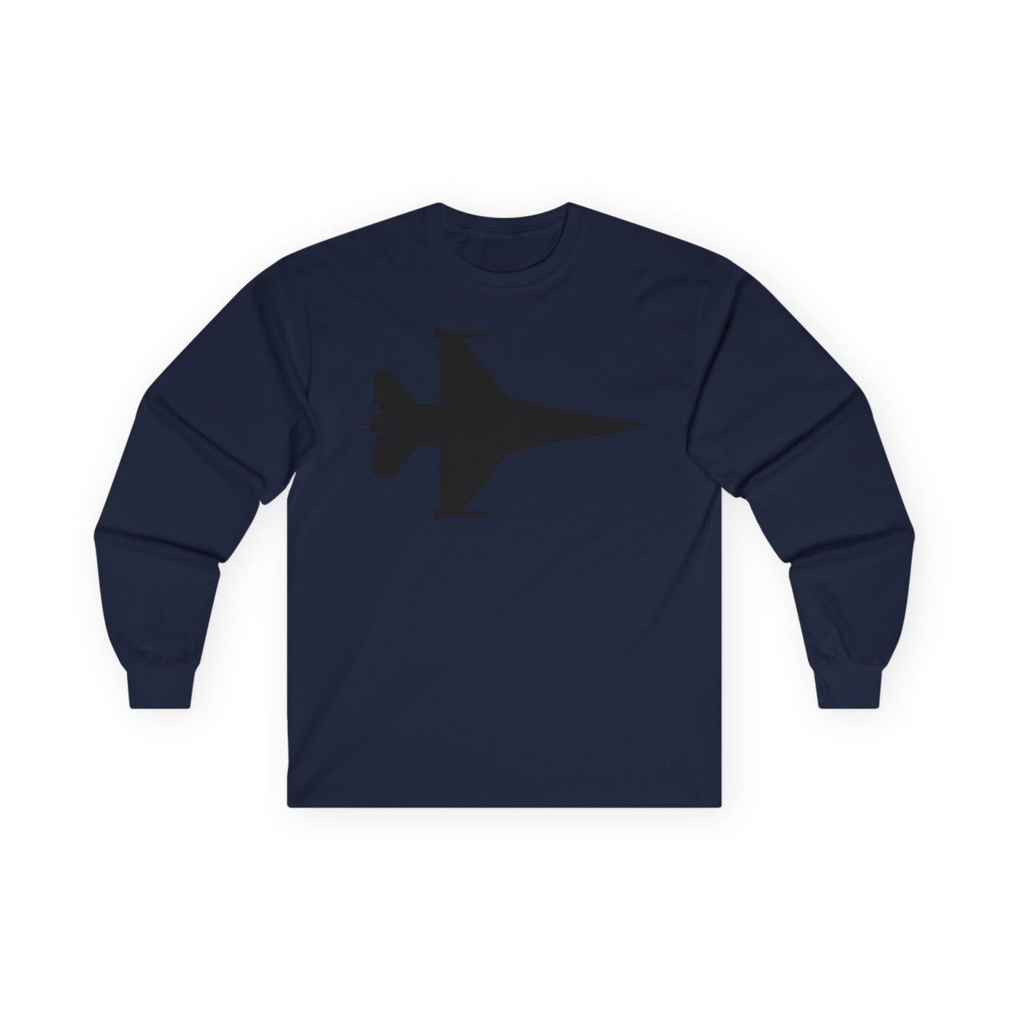 Unisex Ultra Cotton Long Sleeve Tee - Aircraft - F-16 -Top - Silhouette - wo Txt X 300