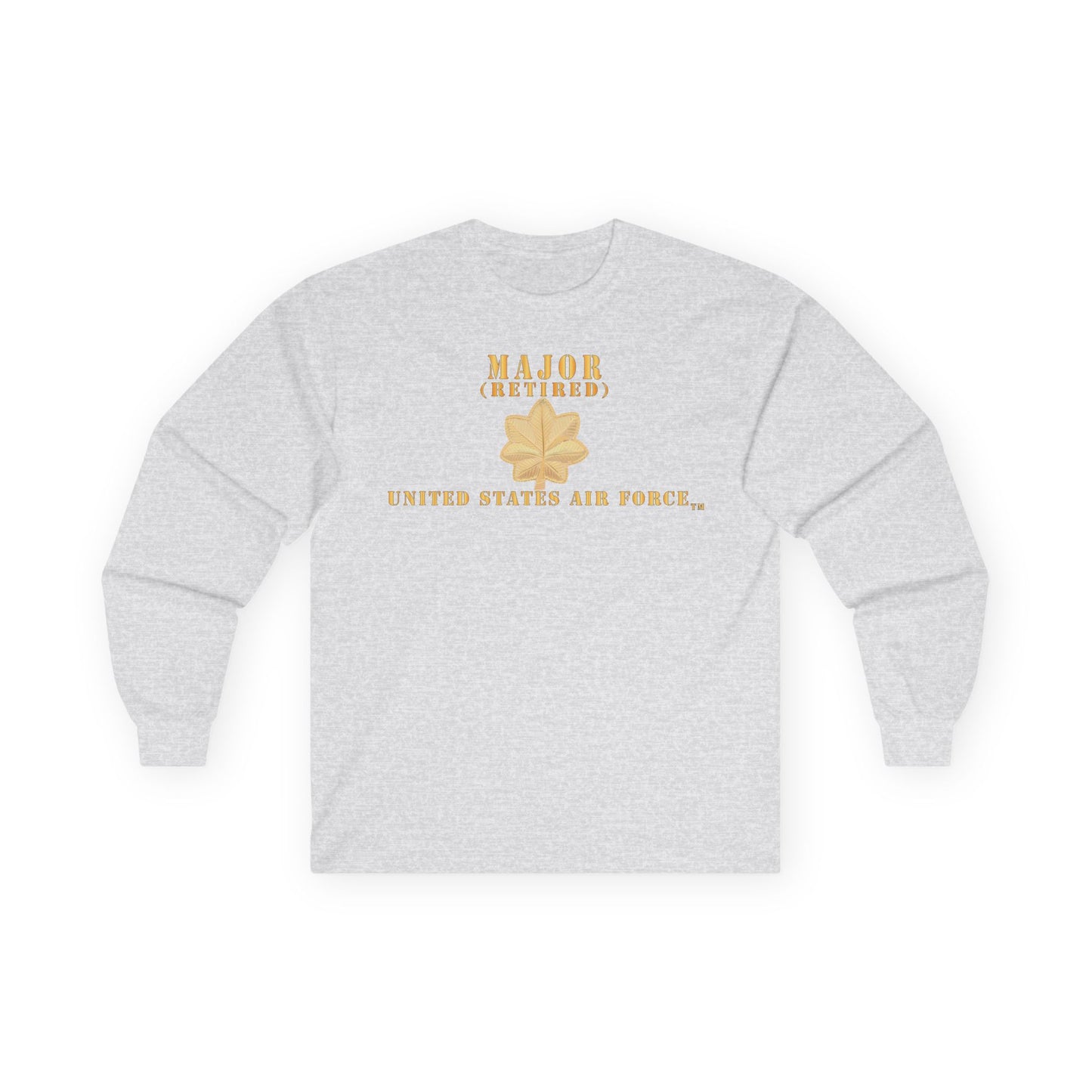 Unisex Ultra Cotton Long Sleeve Tee - USAF - Major - MAJ - Retired X 300