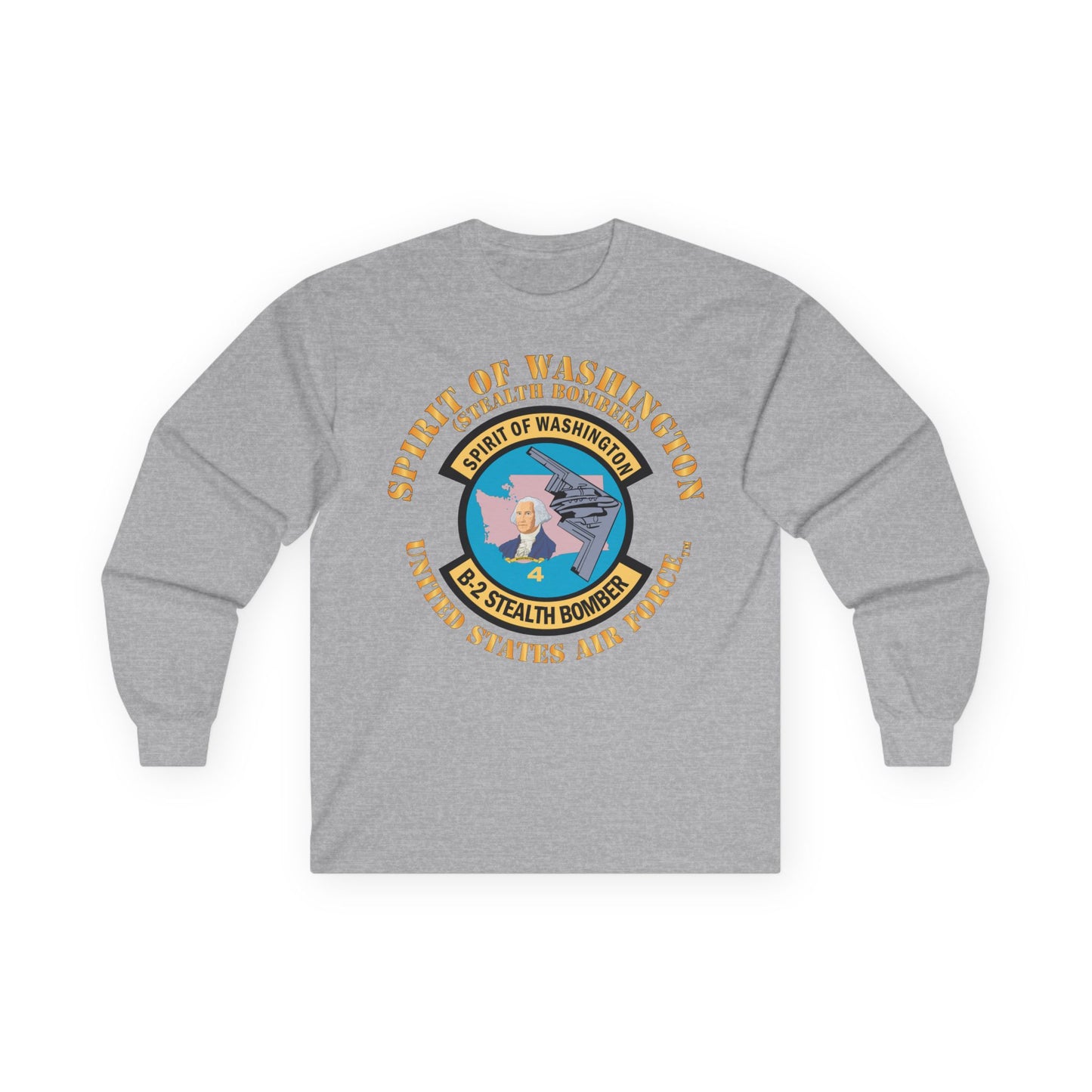 Unisex Ultra Cotton Long Sleeve Tee - USAF - B2 - Spirit of Washington - Stealth Bomber X 300