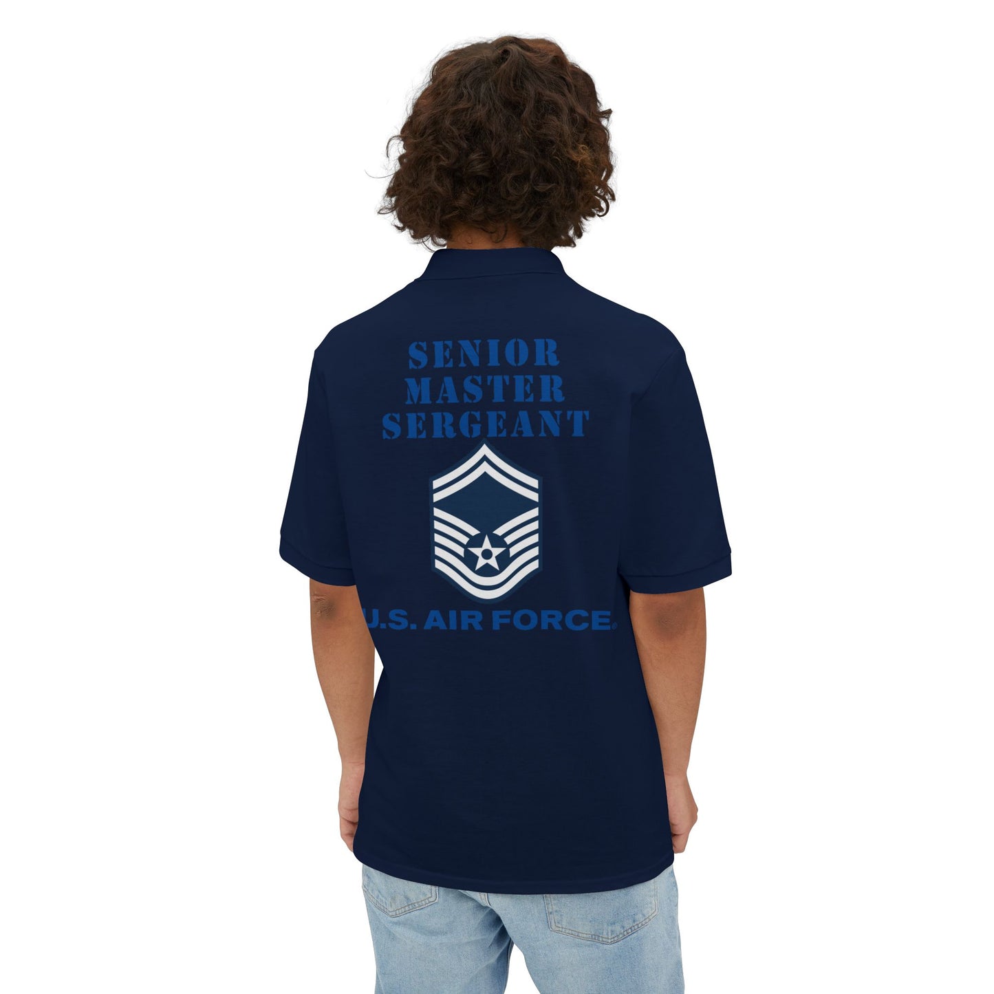 Men's Piqué Polo -USAF - Senior Master Sergeant (E8a) - 2020 - US Air Force w Text X 300