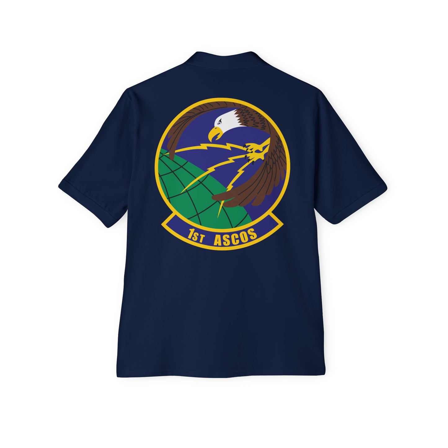 Men's Piqué Polo - USAF - 1st Air & Space Communications Operations Sq wo txt X 300