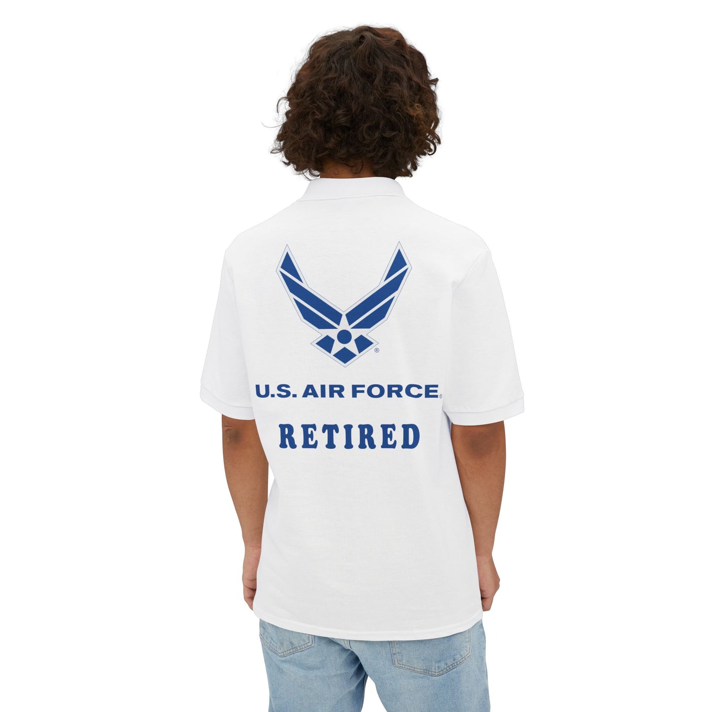 Men's Piqué Polo - USAF - Air Force - Retired X 300