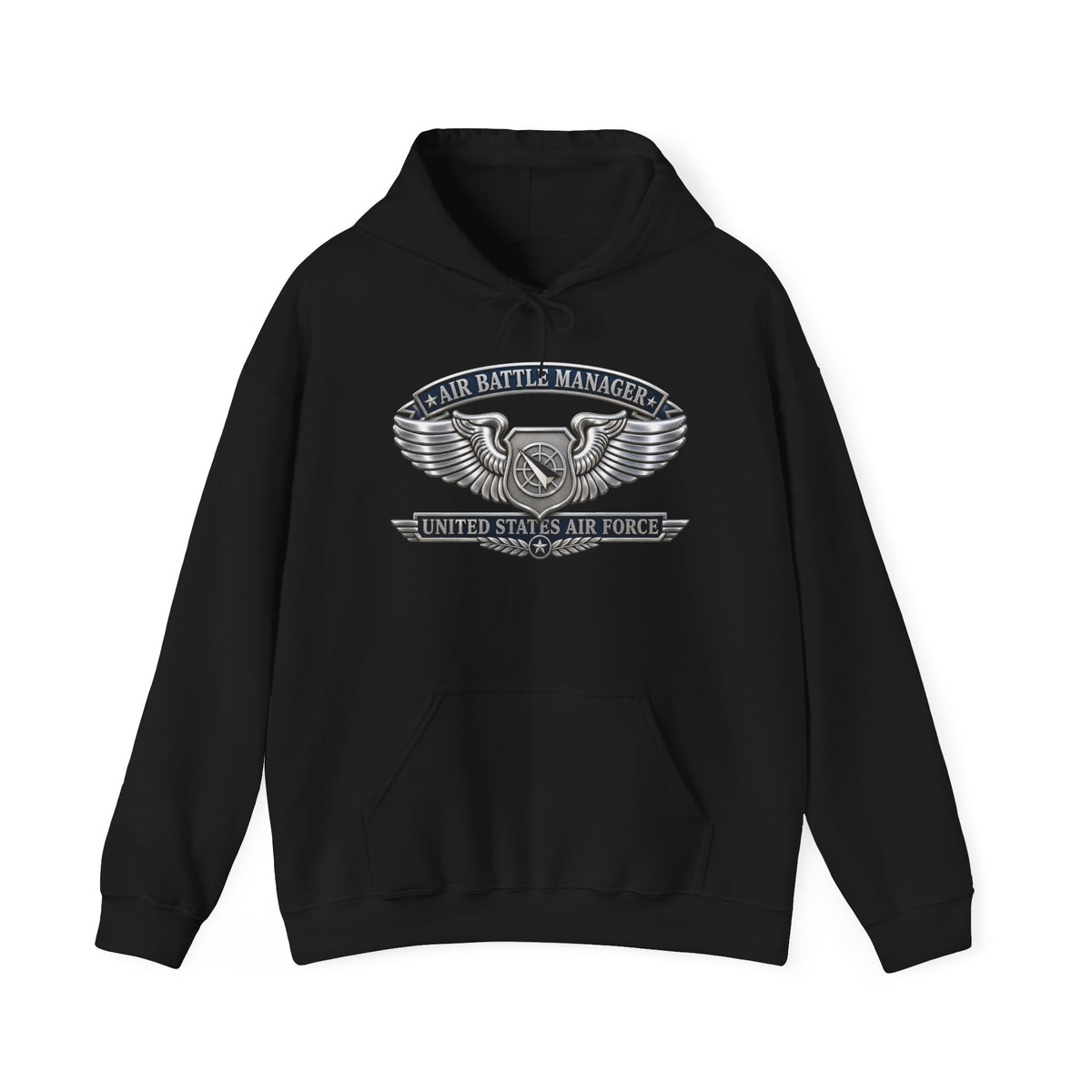 Unisex Heavy Blend Hooded Sweatshirt - USAF - Air Battle Manager Badge - United States Air Force- 3D - Enhanced