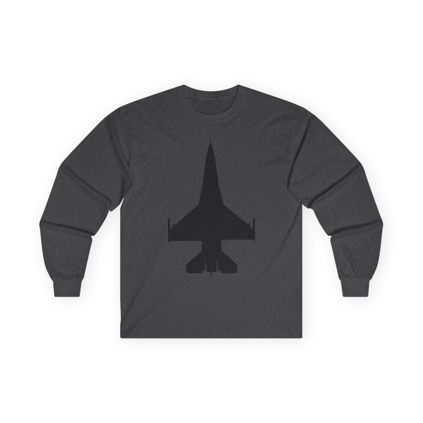 Unisex Ultra Cotton Long Sleeve Tee - Aircraft - F-16 -Top - Black wo Txt X 300