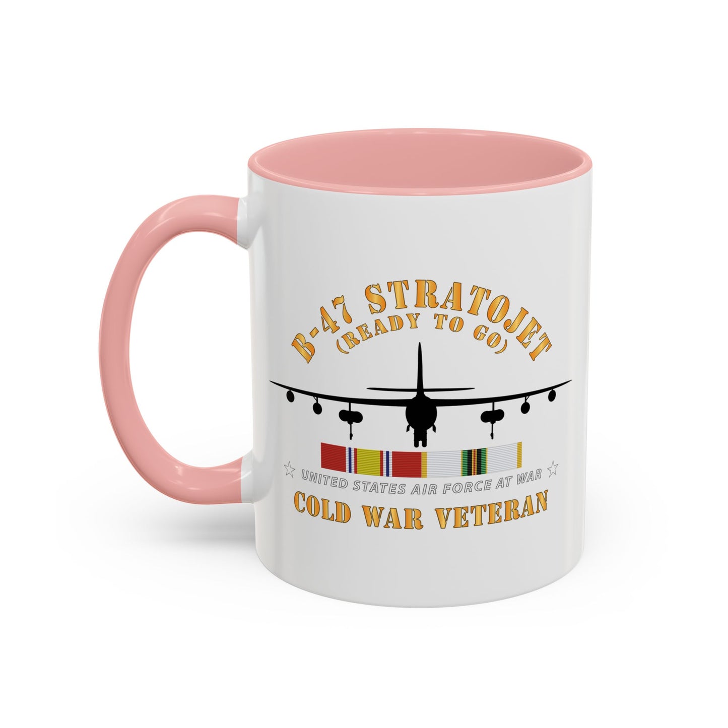 Accent Coffee Mug (11oz & 15oz) - USAF - B-47 Stratojet - Ready to Go - Silhouette - Cold War Veteran X 300