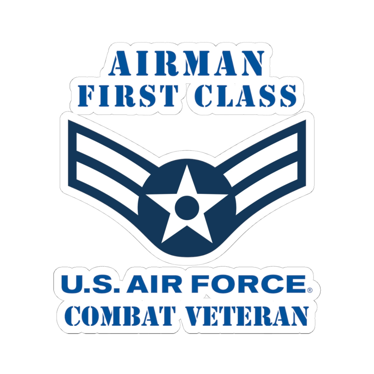 Kiss-Cut Stickers - USAF - Airman - First Class (E3) - 2020 - Combat Veteran