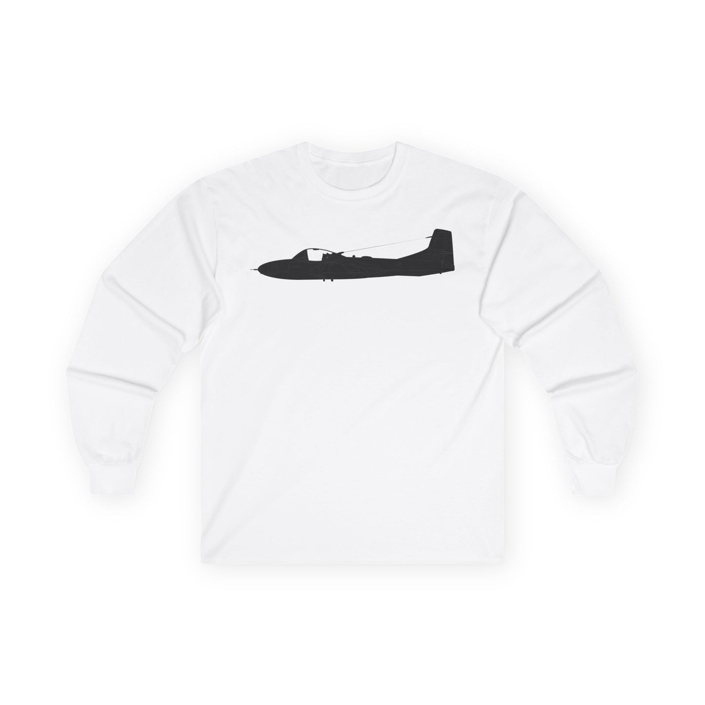 Unisex Ultra Cotton Long Sleeve Tee - Aircraft - T-37-Trainer - Side - Black - Metal X 300