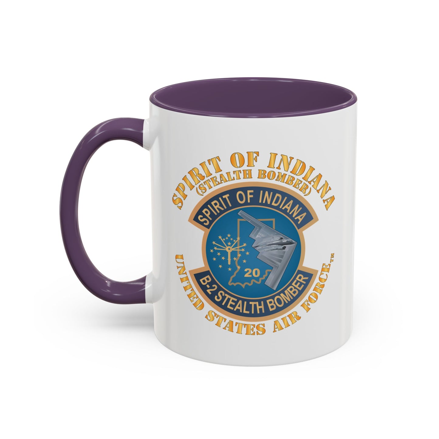 Accent Coffee Mug (11oz & 15oz) - USAF - B2 - Spirit of Indiana - Stealth Bomber X 300