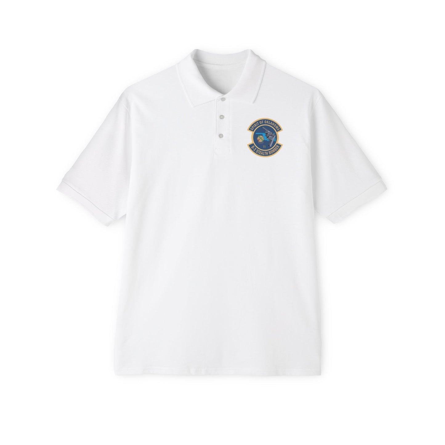 Men's Piqué Polo - USAF - B2 - Spirit of Oklahoma - Stealth Bomber wo txt X 300