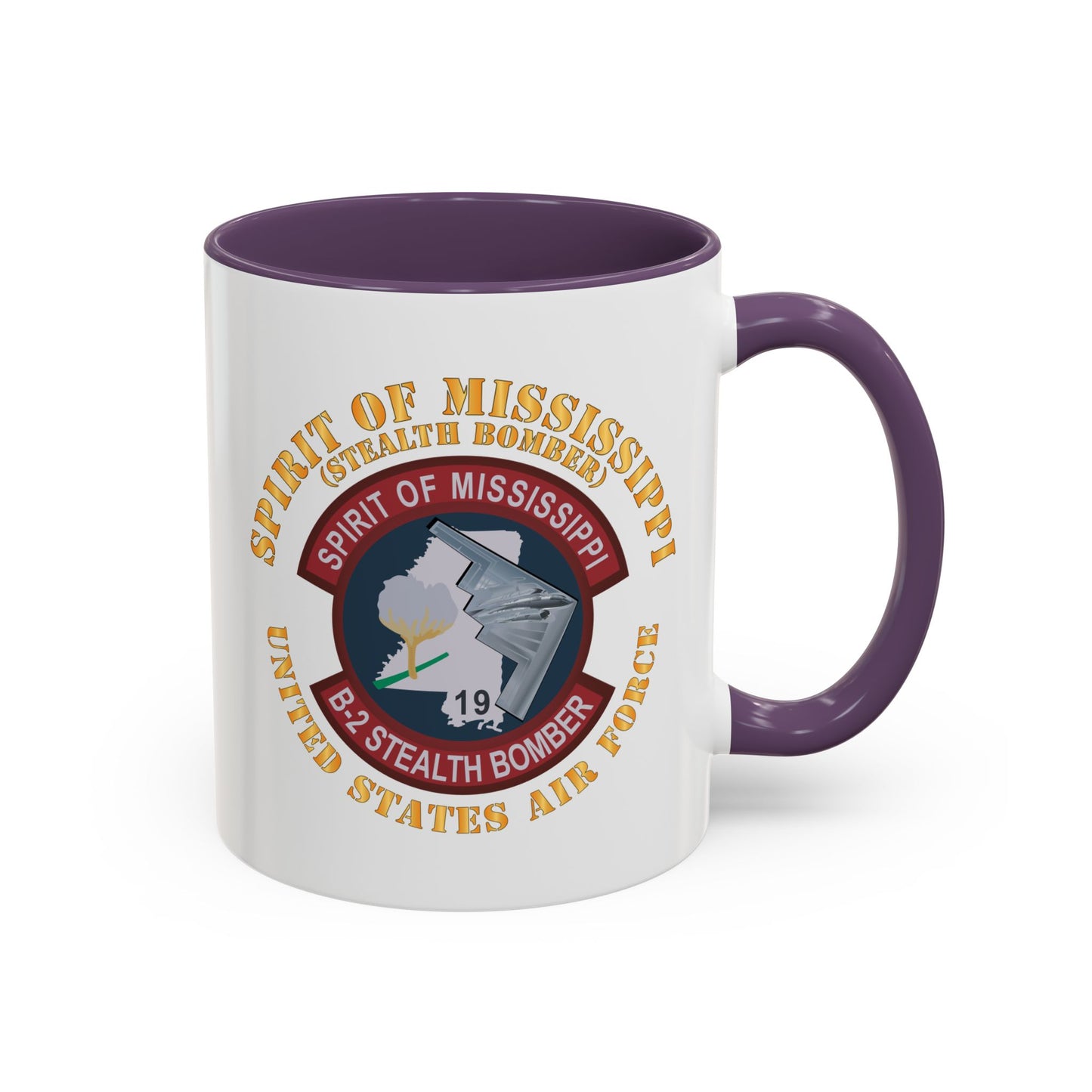 Accent Coffee Mug (11oz & 15oz) - USAF - B2 - Spirit of Mississippi - Stealth Bomber X 300
