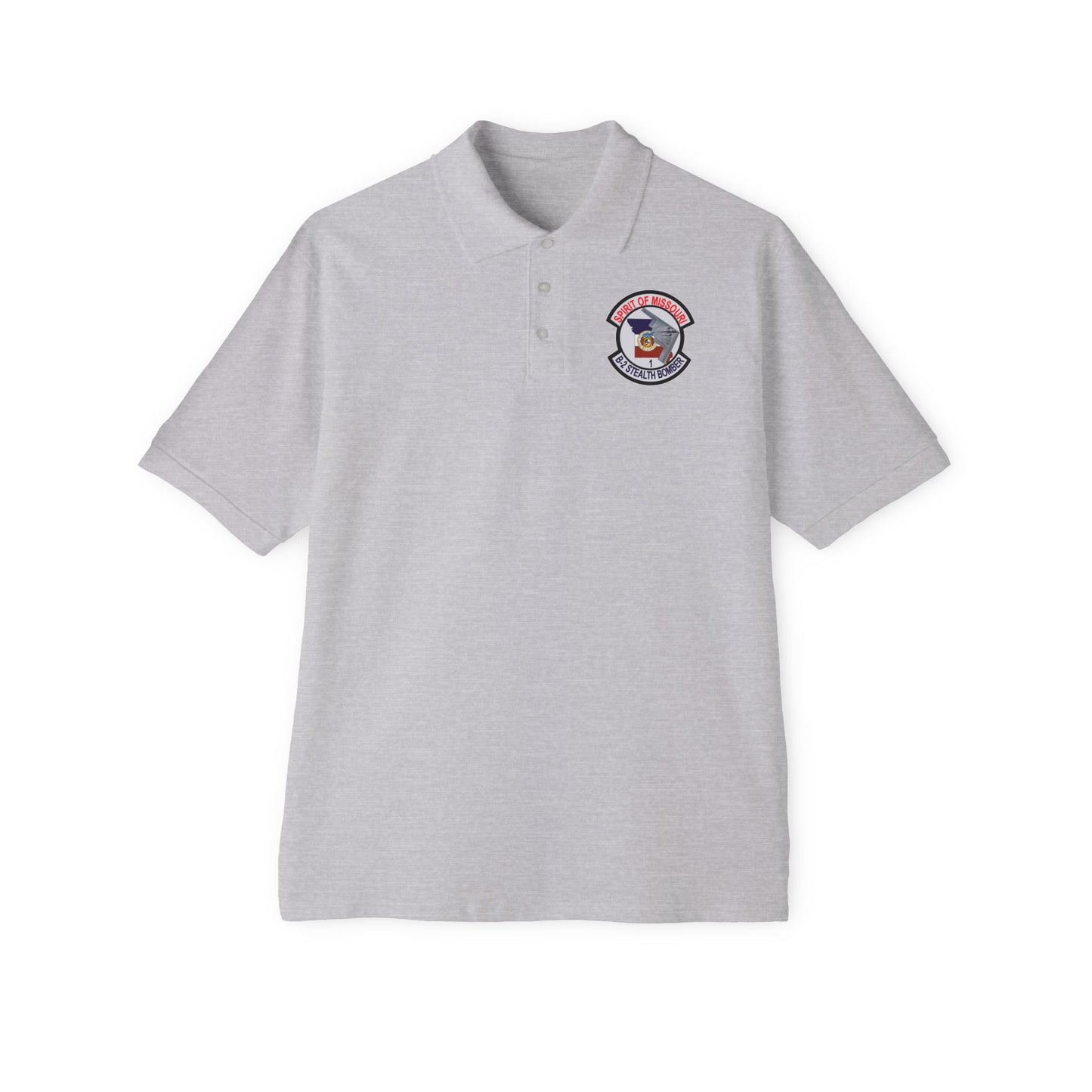 Men's Piqué Polo - USAF - B2 - Spirit of Missouri - Stealth Bomber wo Txt