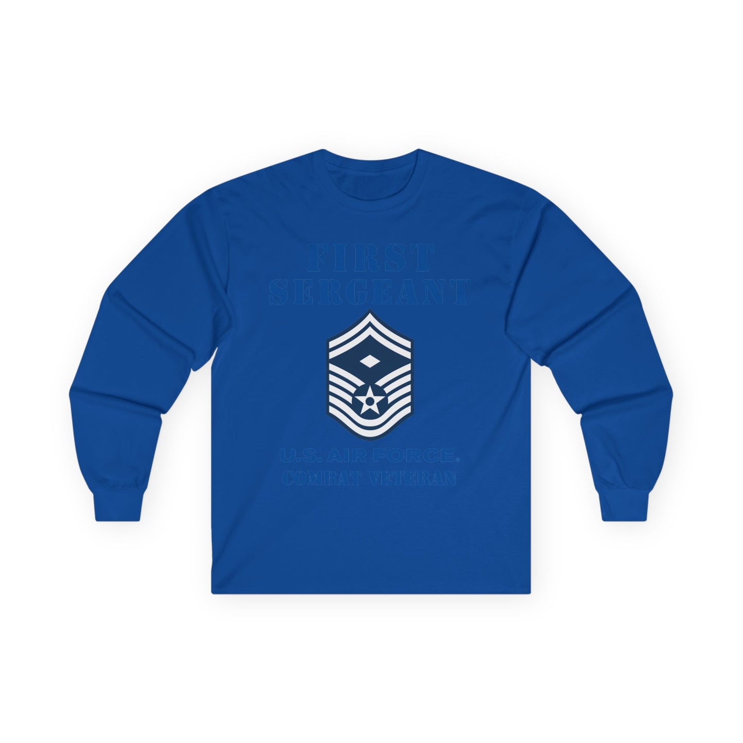 Unisex Ultra Cotton Long Sleeve Tee - USAF - First Sergeant (E8b) - 2020 - Combat Veteran