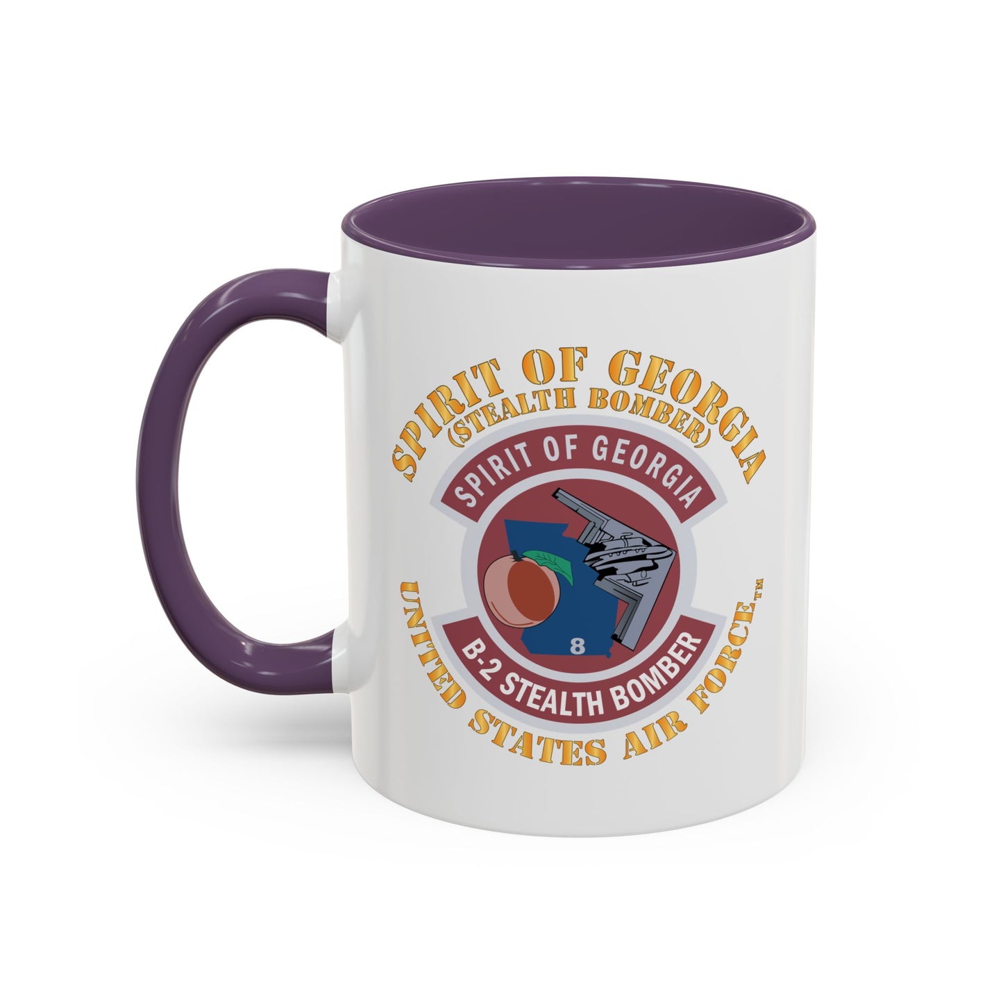 Accent Coffee Mug (11oz & 15oz) - USAF - B2 - Spirit of Georgia - Stealth Bomber X 300