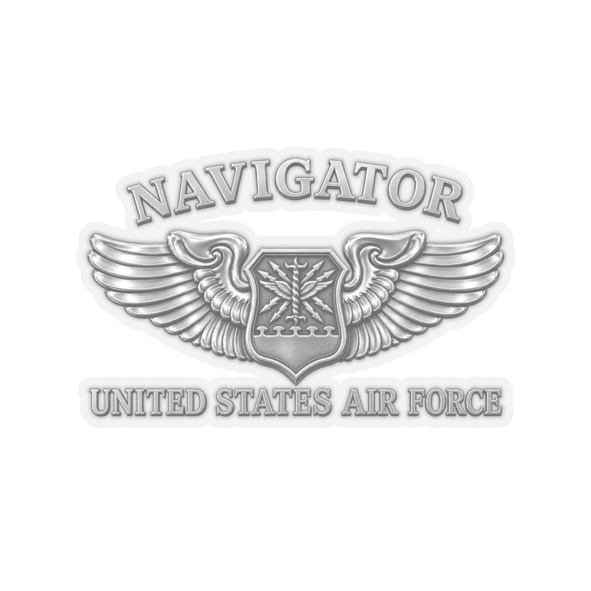 Kiss-Cut Stickers - USAF - Navigator Badge - United States Air Force - 3D - Enhanced