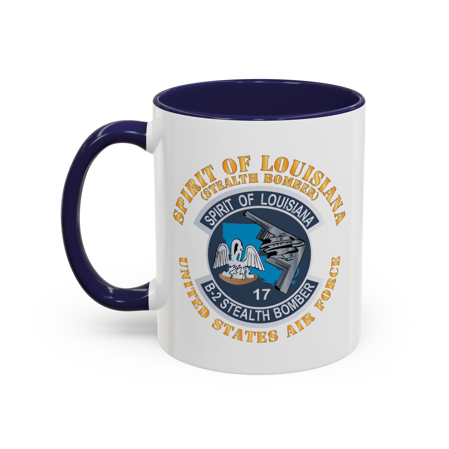 Accent Coffee Mug (11oz & 15oz) - USAF - B2 - Spirit of Louisiana - Stealth Bomber X 300