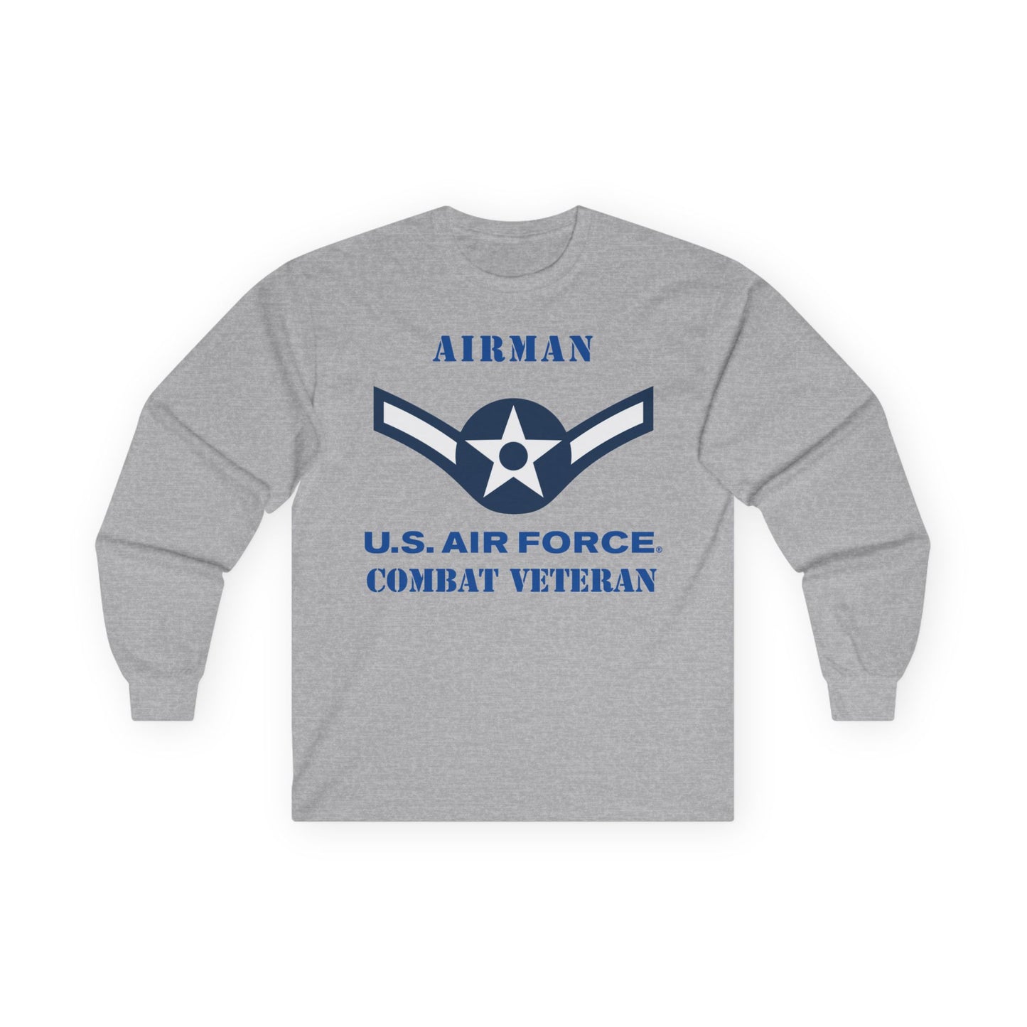 Unisex Ultra Cotton Long Sleeve Tee - USAF - Airman (E2) - 2020 - US Air Force - Combat Veteran