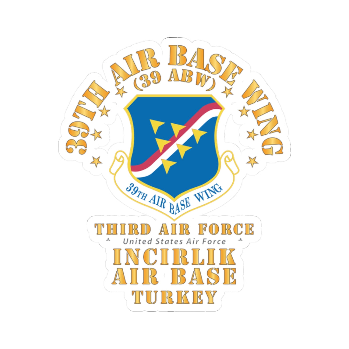Kiss-Cut Stickers - USAF - 39th Air Base Wing - Incirlik AB X 300