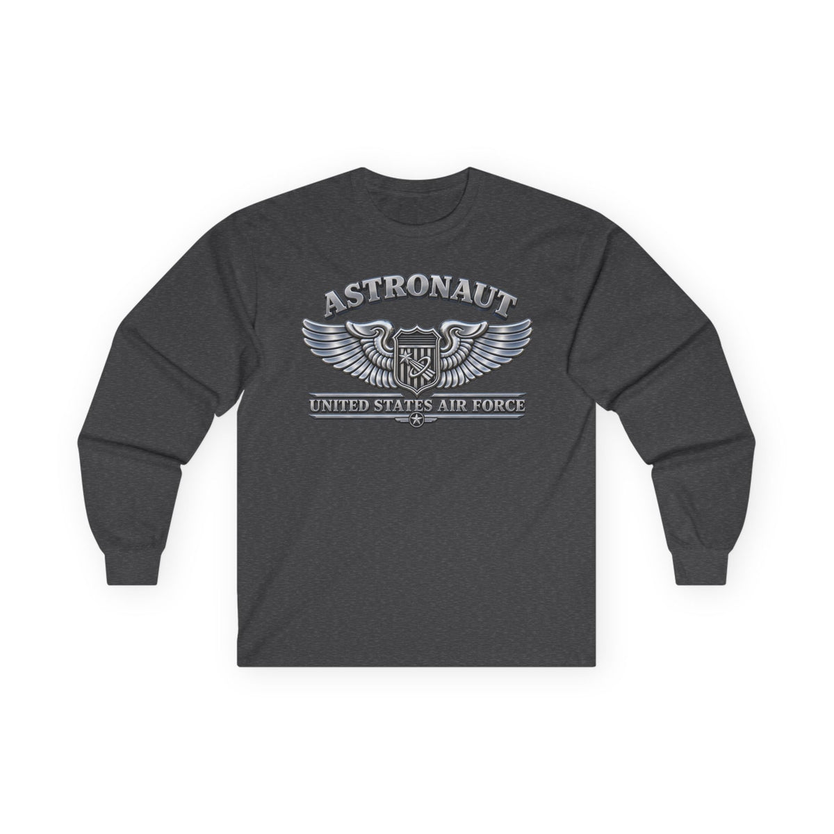 Unisex Ultra Cotton Long Sleeve Tee - USAF - Basic Astronaut Badge - United States Air Force - 3D - Enhanced