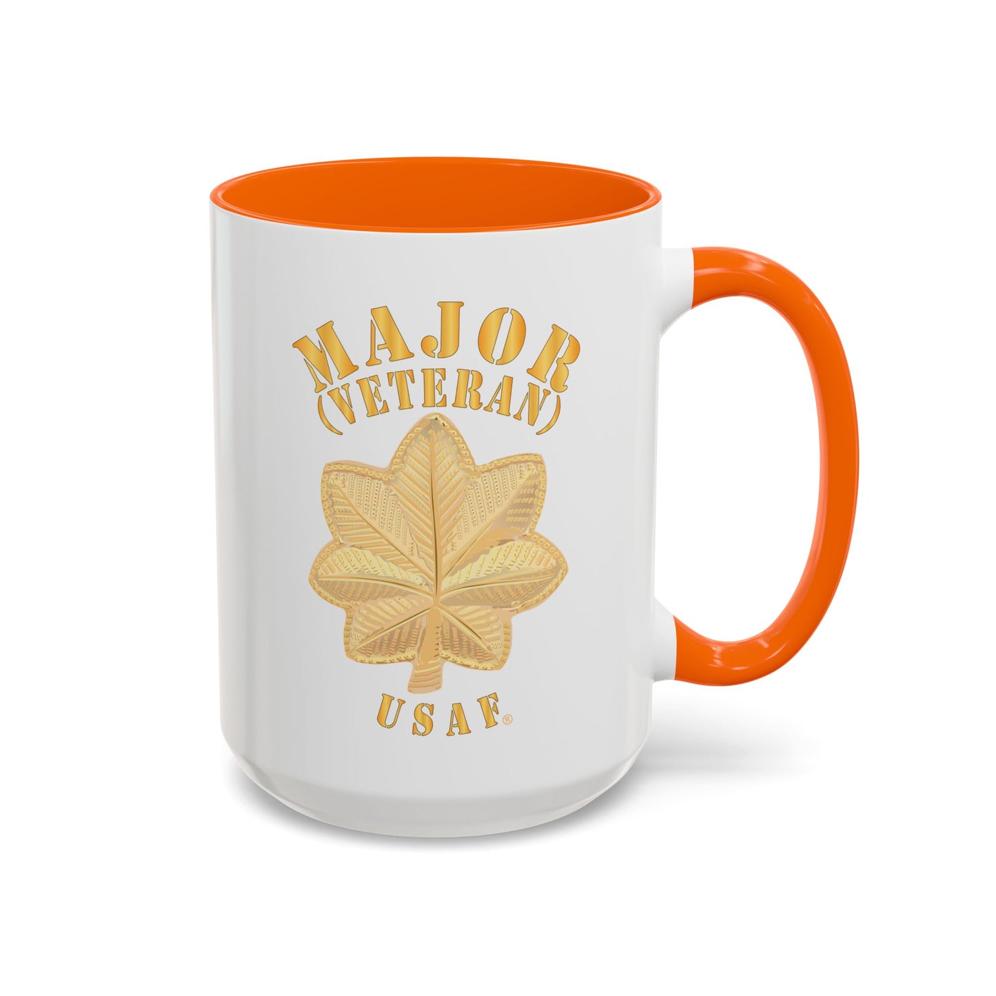 Accent Coffee Mug (11oz & 15oz) - USAF - Major - Veteran - USAF X 300
