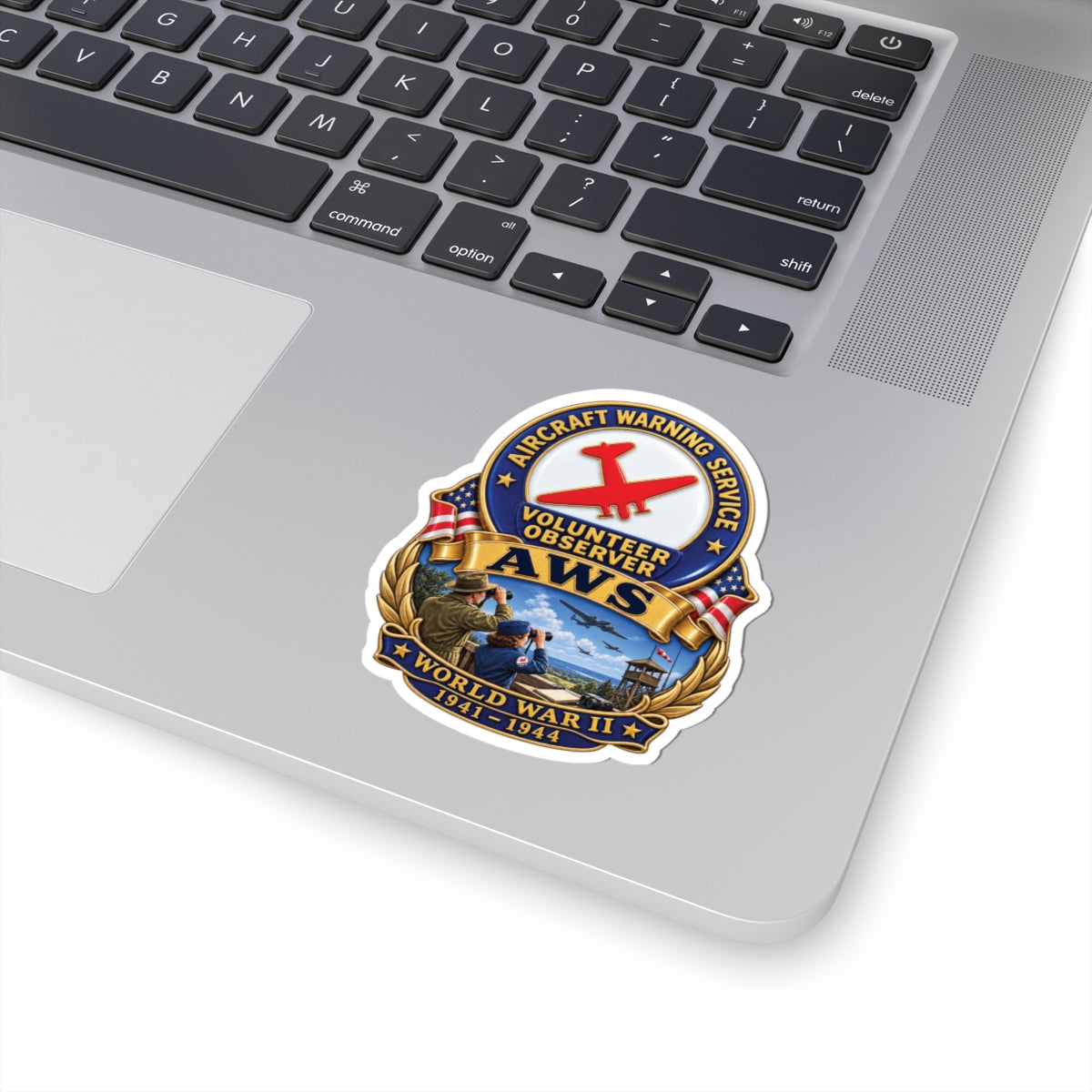 Kiss-Cut Stickers - Aircraft Warning Service (AWS) WWII - 3D - Enhanced