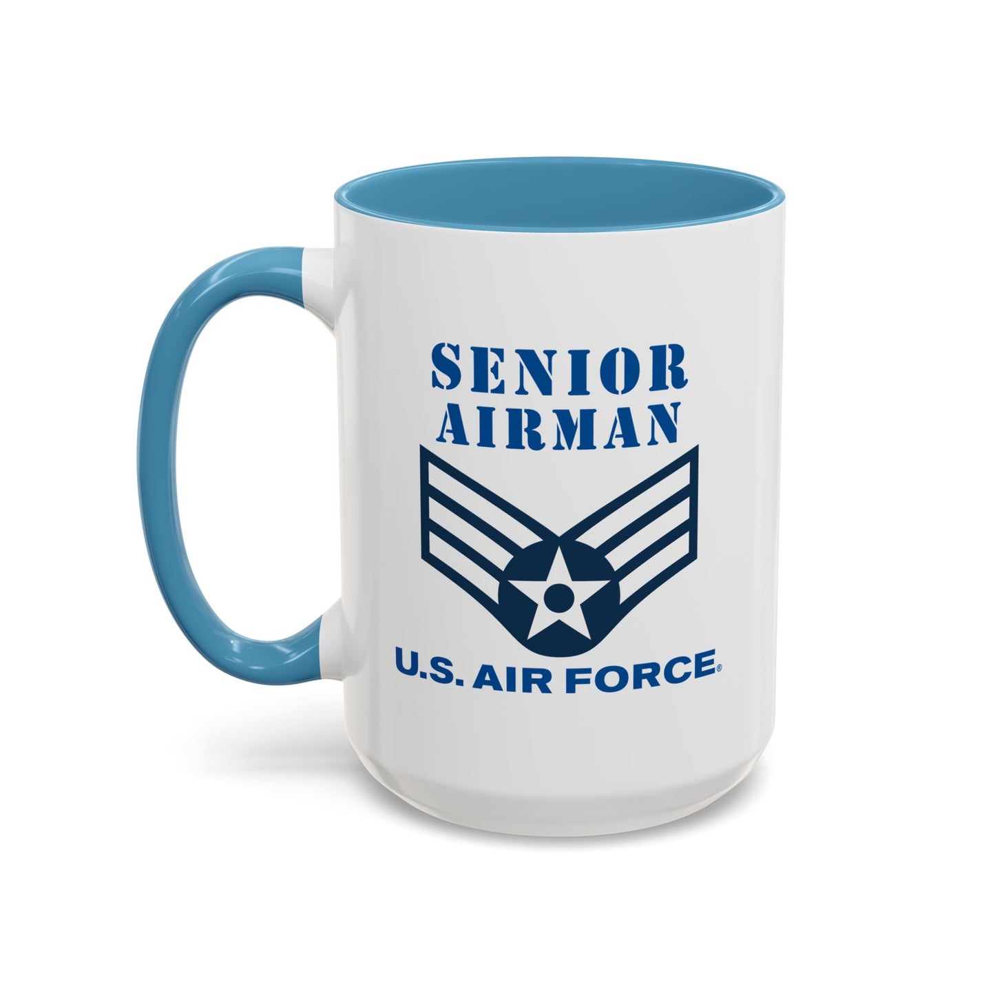 Accent Coffee Mug (11oz & 15oz) - USAF - Senior Airman (E4) - 2020 - US Air Force w Text X 300