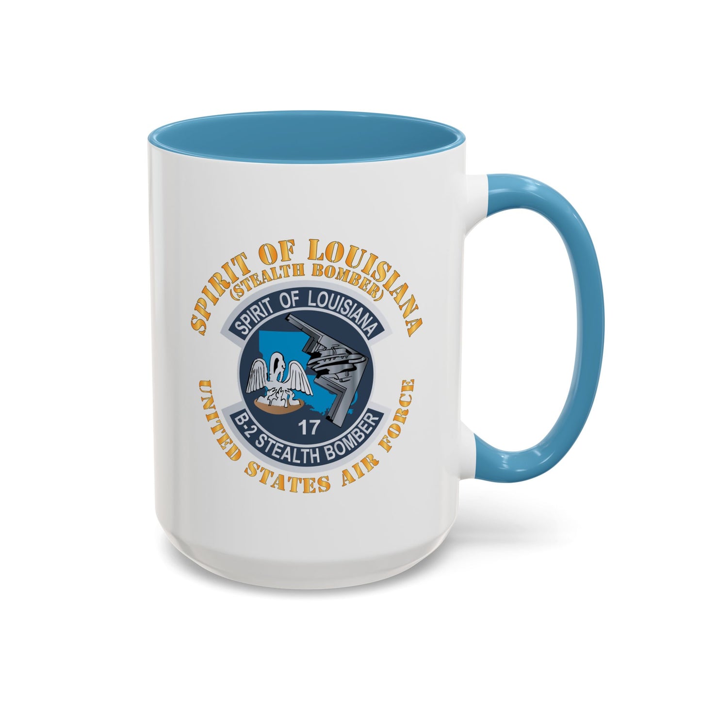 Accent Coffee Mug (11oz & 15oz) - USAF - B2 - Spirit of Louisiana - Stealth Bomber X 300
