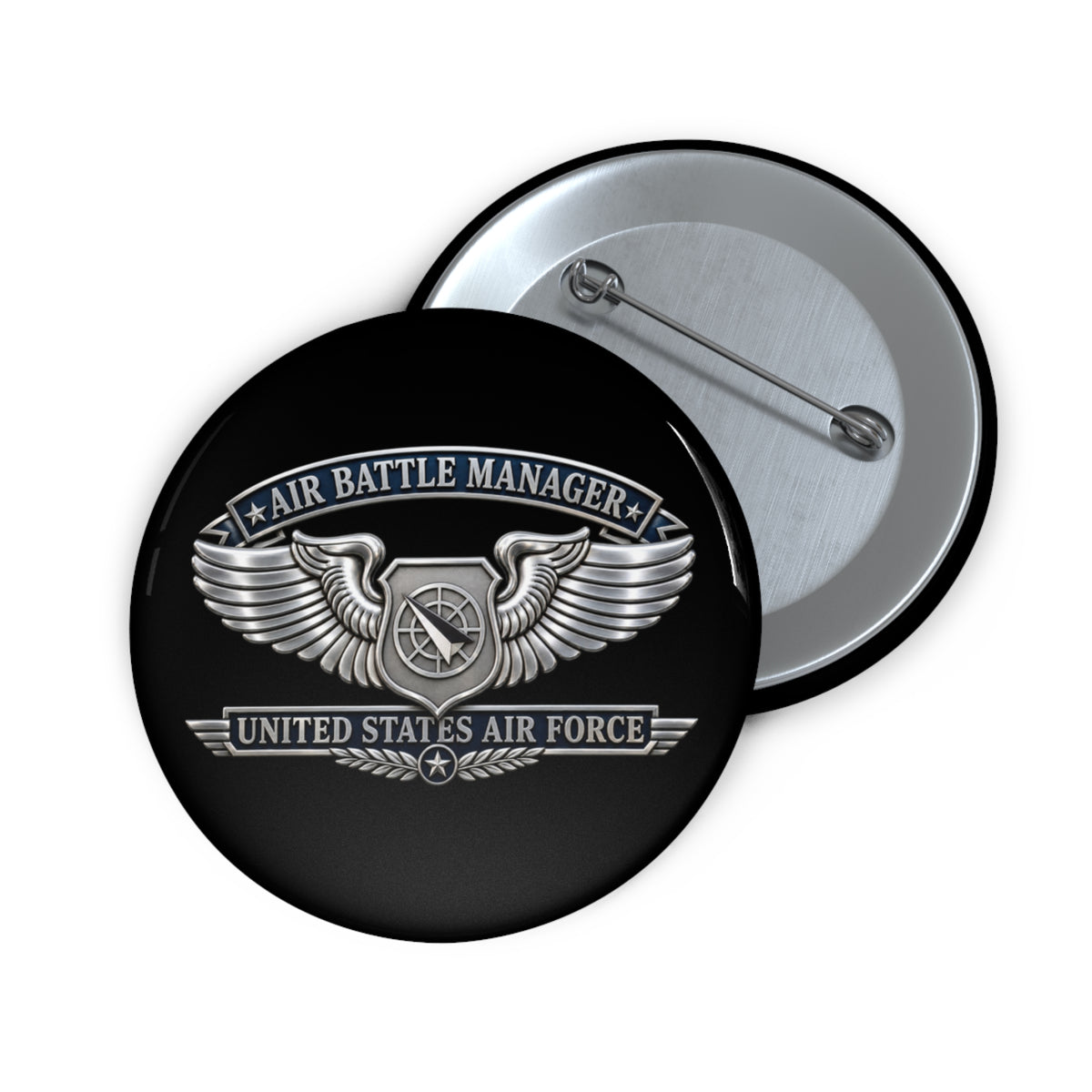 Custom Pin Button - USAF - Air Battle Manager Badge - United States Air Force- 3D - Enhanced