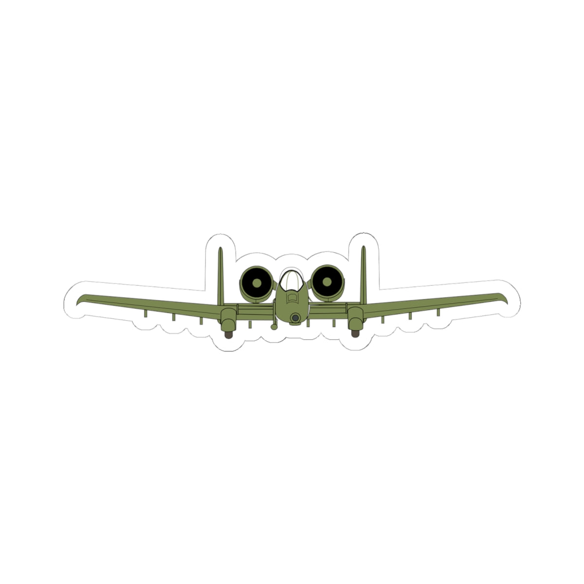 Kiss-Cut Stickers - Aircraft - USAF - A-10 Thunderbolt II - Front X 300