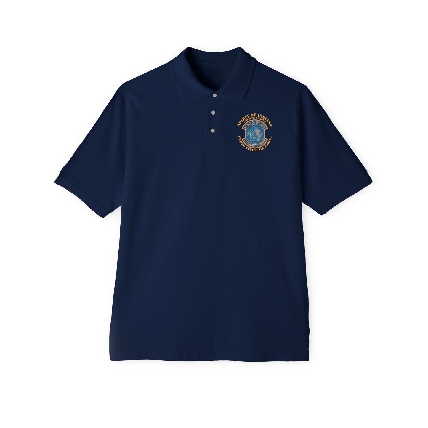 Men's Piqué Polo - USAF - B2 - Spirit of Indiana - Stealth Bomber X 300