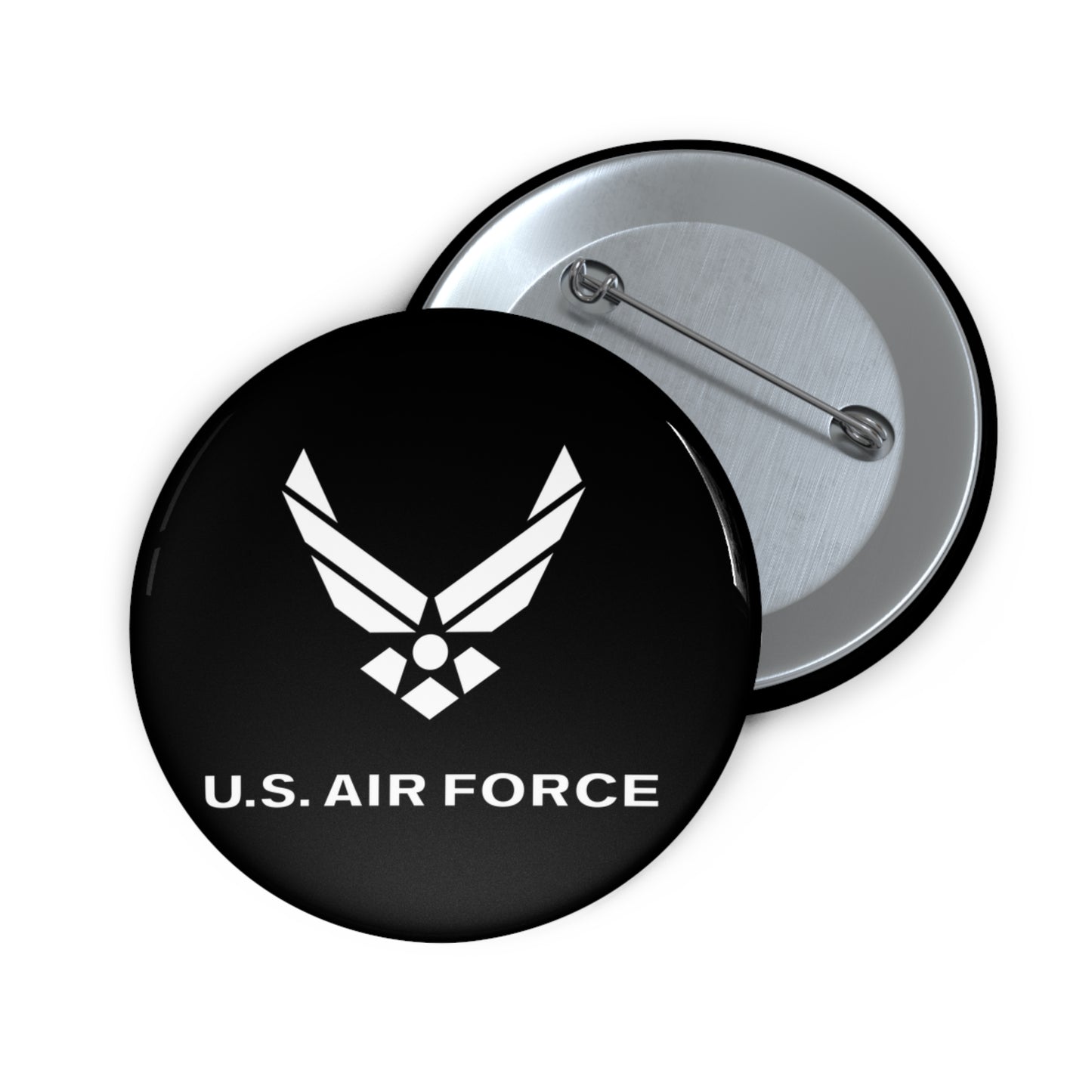 Custom Pin Button - USAF Logo, TM Txt - U S Air Force - LA