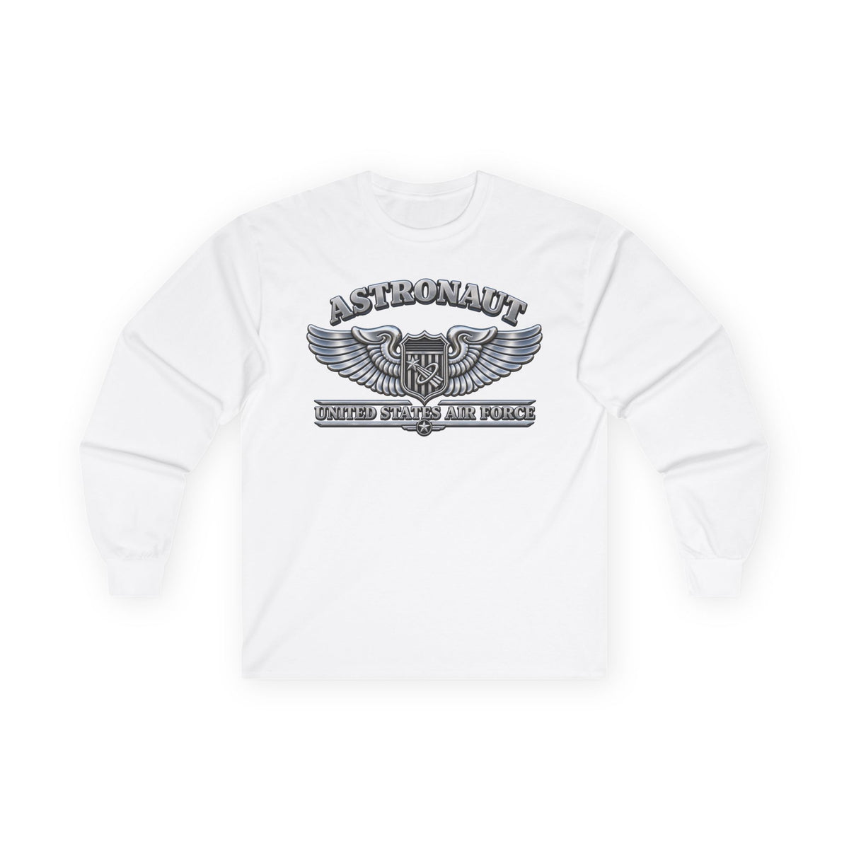 Unisex Ultra Cotton Long Sleeve Tee - USAF - Basic Astronaut Badge - United States Air Force - 3D - Enhanced