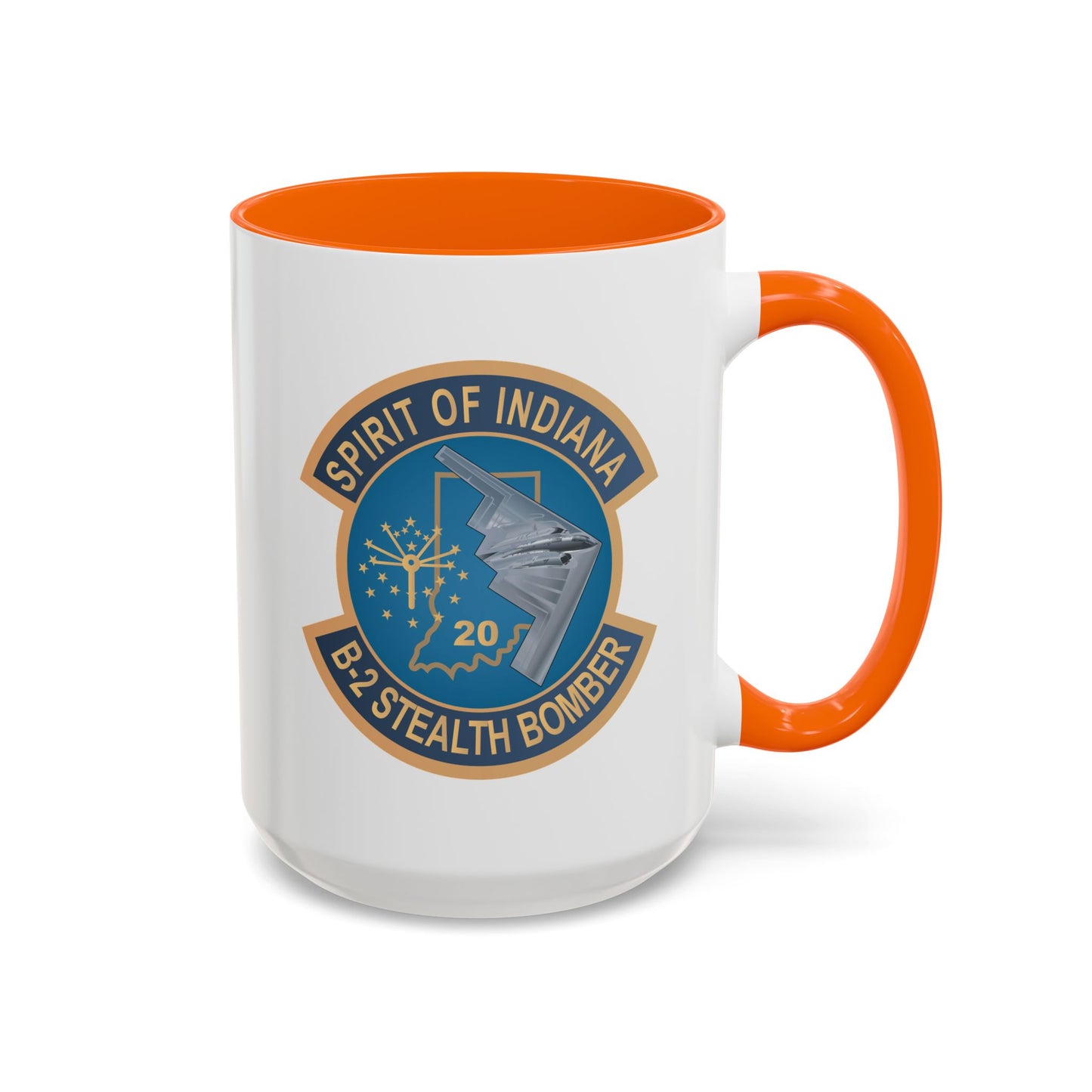Accent Coffee Mug (11oz & 15oz) - USAF - B2 - Spirit of Indiana - Stealth Bomber wo txt X 300