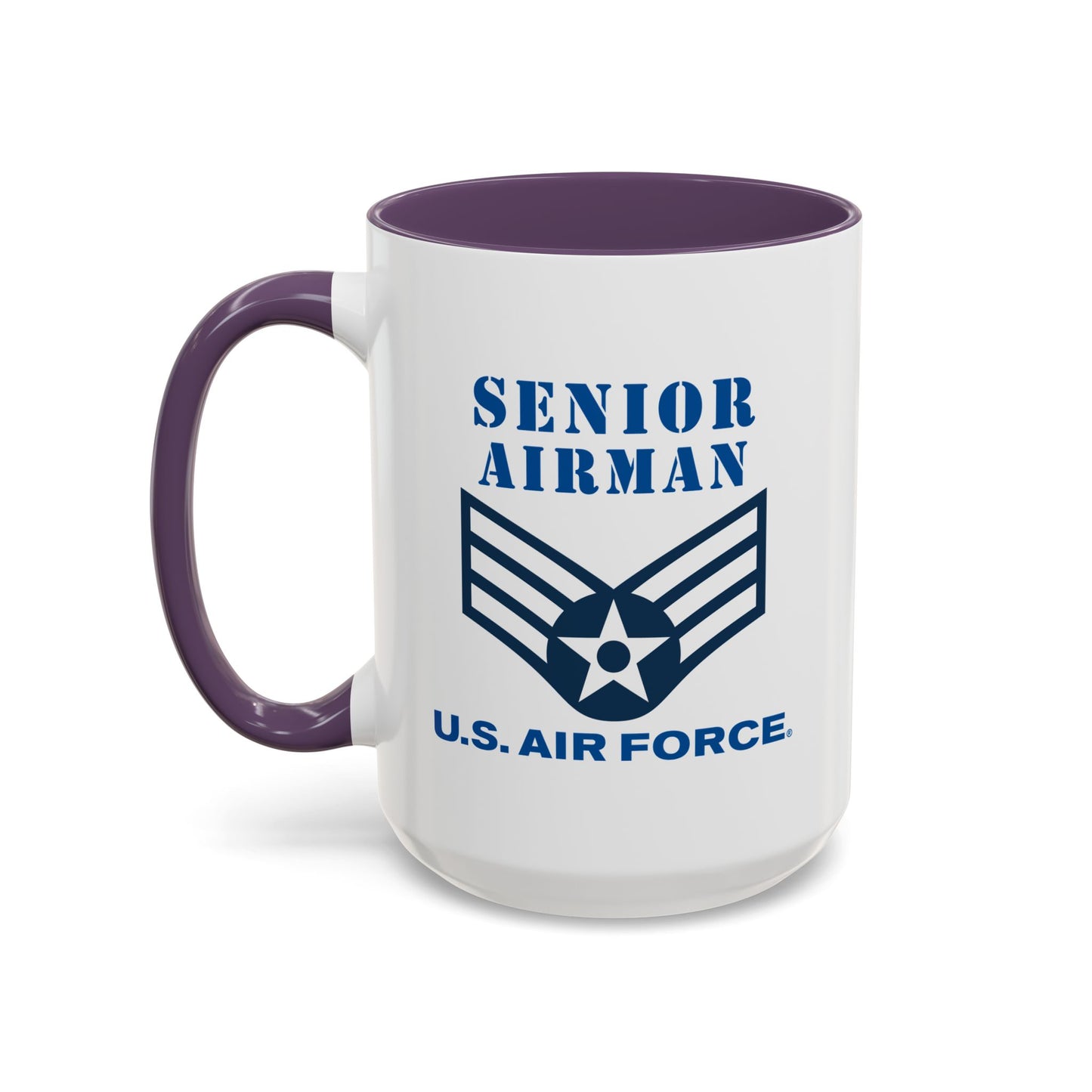 Accent Coffee Mug (11oz & 15oz) - USAF - Senior Airman (E4) - 2020 - US Air Force w Text X 300